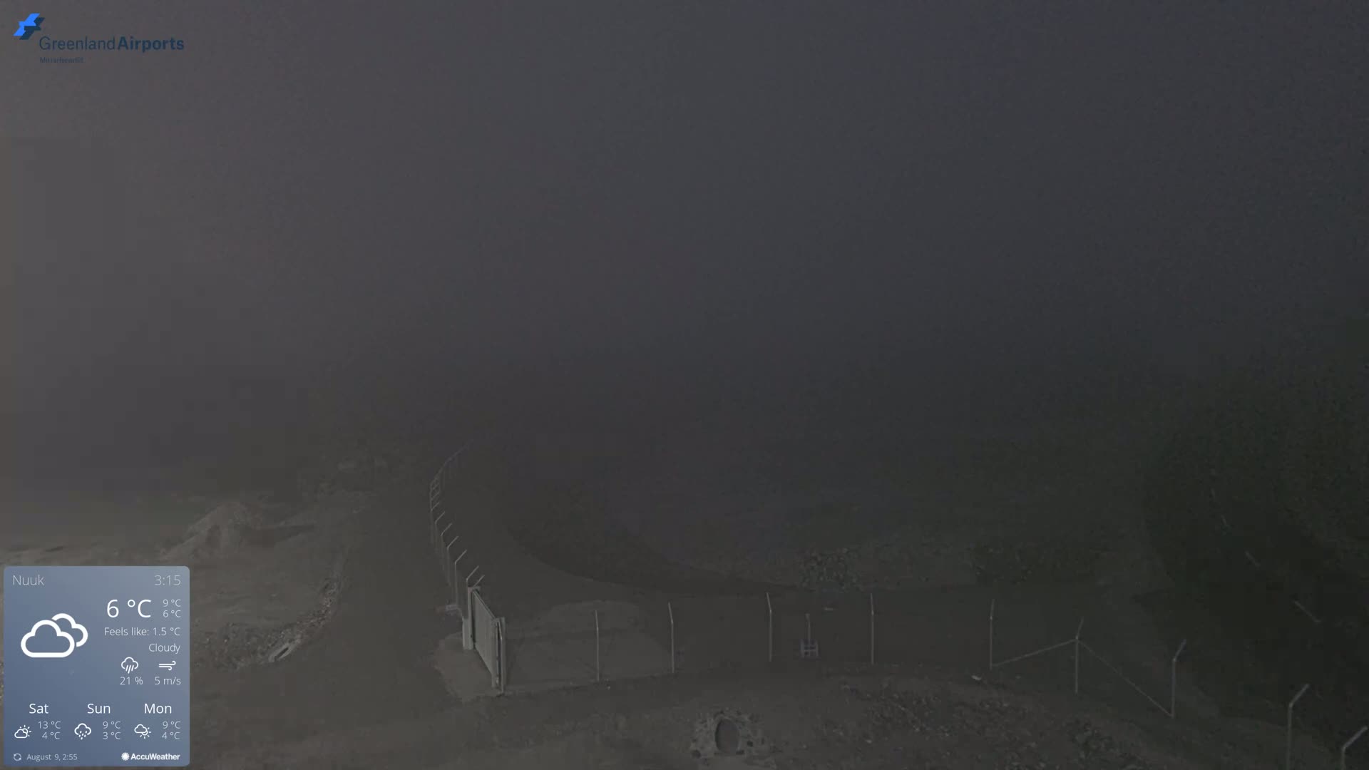 Nuuk Airport North Towards View Live Cam GOH / BGGH - Nuuk, Sermersooq, Greenland, Denmark