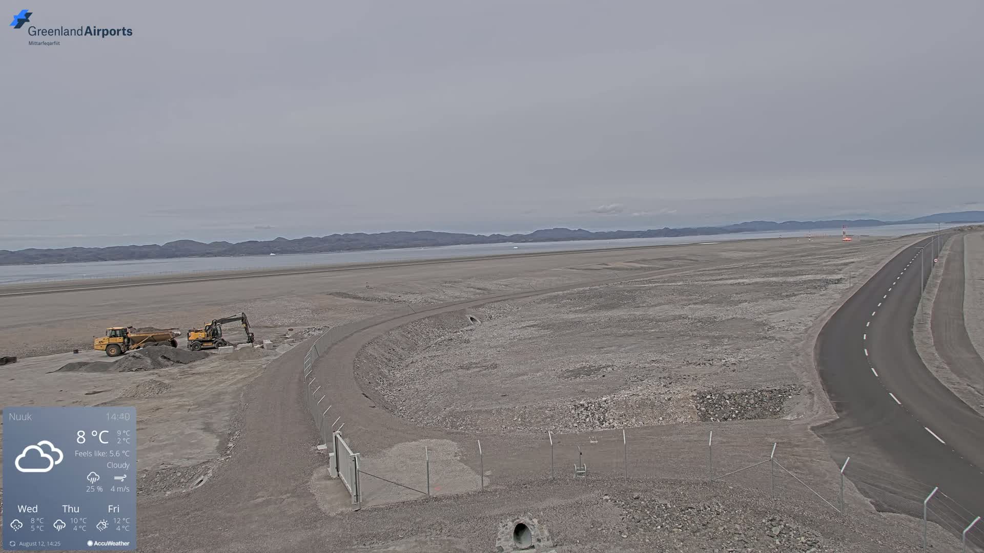 Nuuk Airport North Towards View Live Cam GOH / BGGH - Nuuk, Sermersooq, Greenland, Denmark