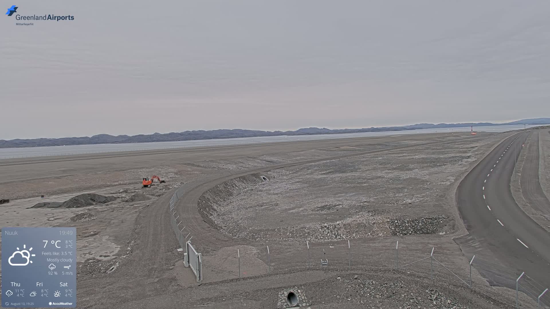 Nuuk Airport North Towards View Live Cam GOH / BGGH - Nuuk, Sermersooq, Greenland, Denmark