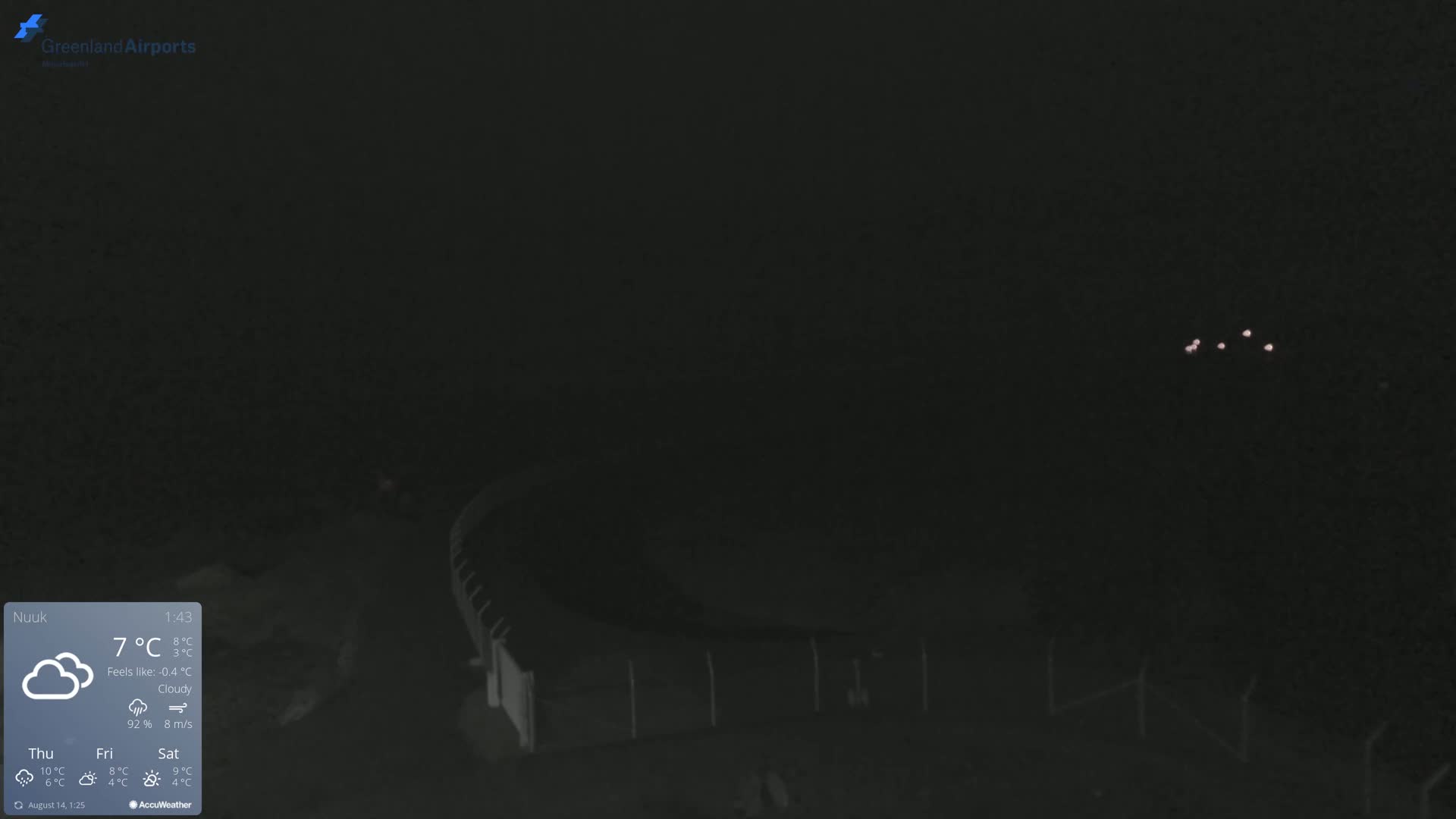 Nuuk Airport North Towards View Live Cam GOH / BGGH - Nuuk, Sermersooq, Greenland, Denmark