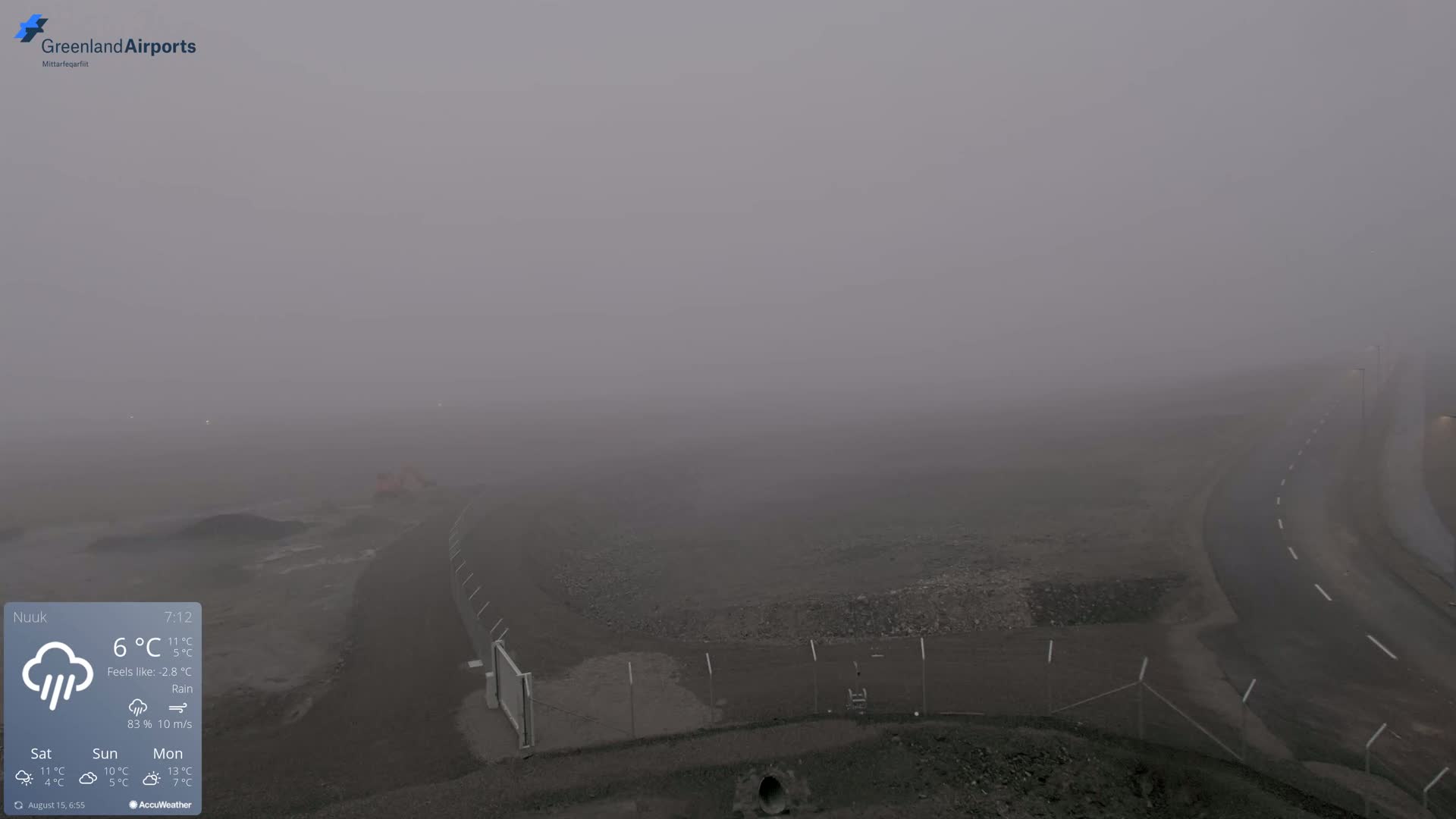 Nuuk Airport North Towards View Live Cam GOH / BGGH - Nuuk, Sermersooq, Greenland, Denmark