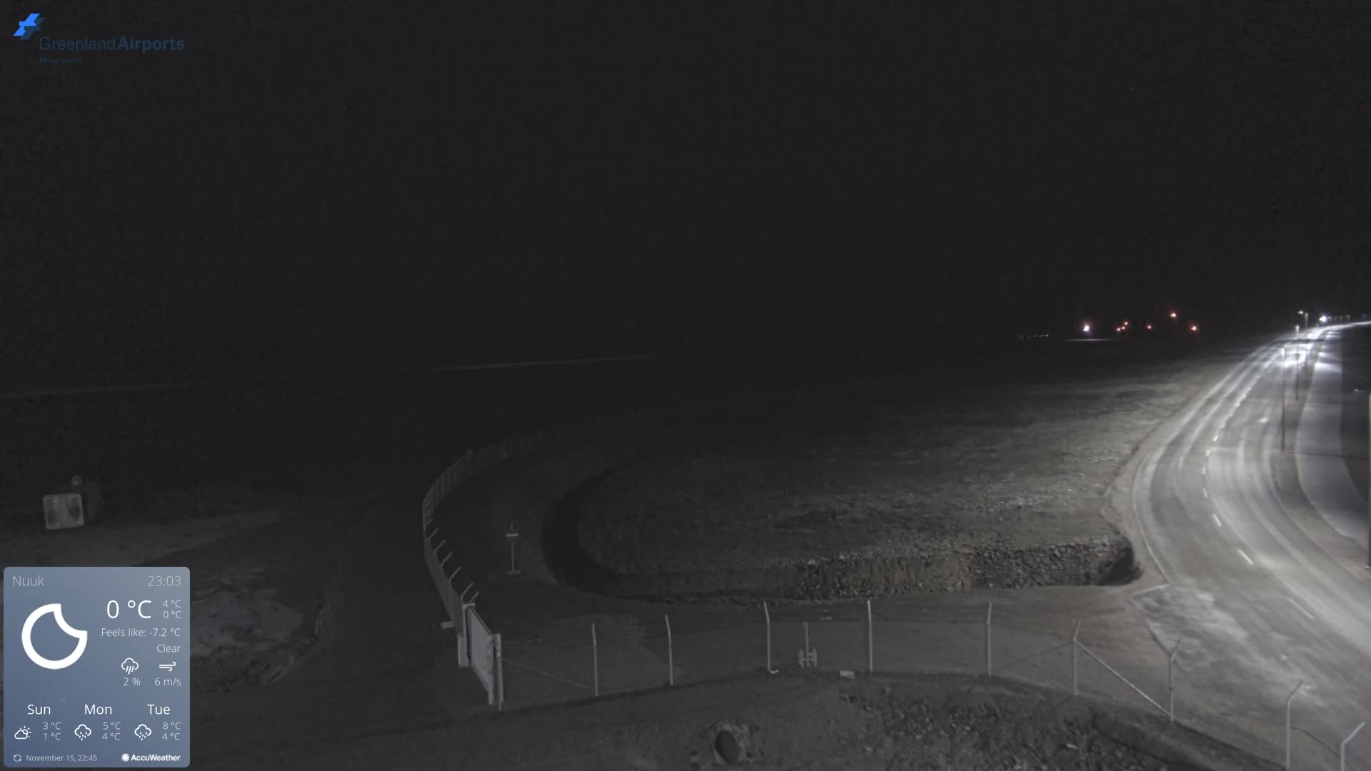 Nuuk Airport North Towards View Live Cam GOH / BGGH - Nuuk, Sermersooq, Greenland, Denmark