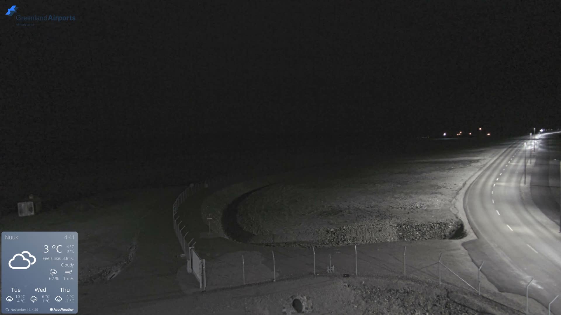 Nuuk Airport North Towards View Live Cam GOH / BGGH - Nuuk, Sermersooq, Greenland, Denmark