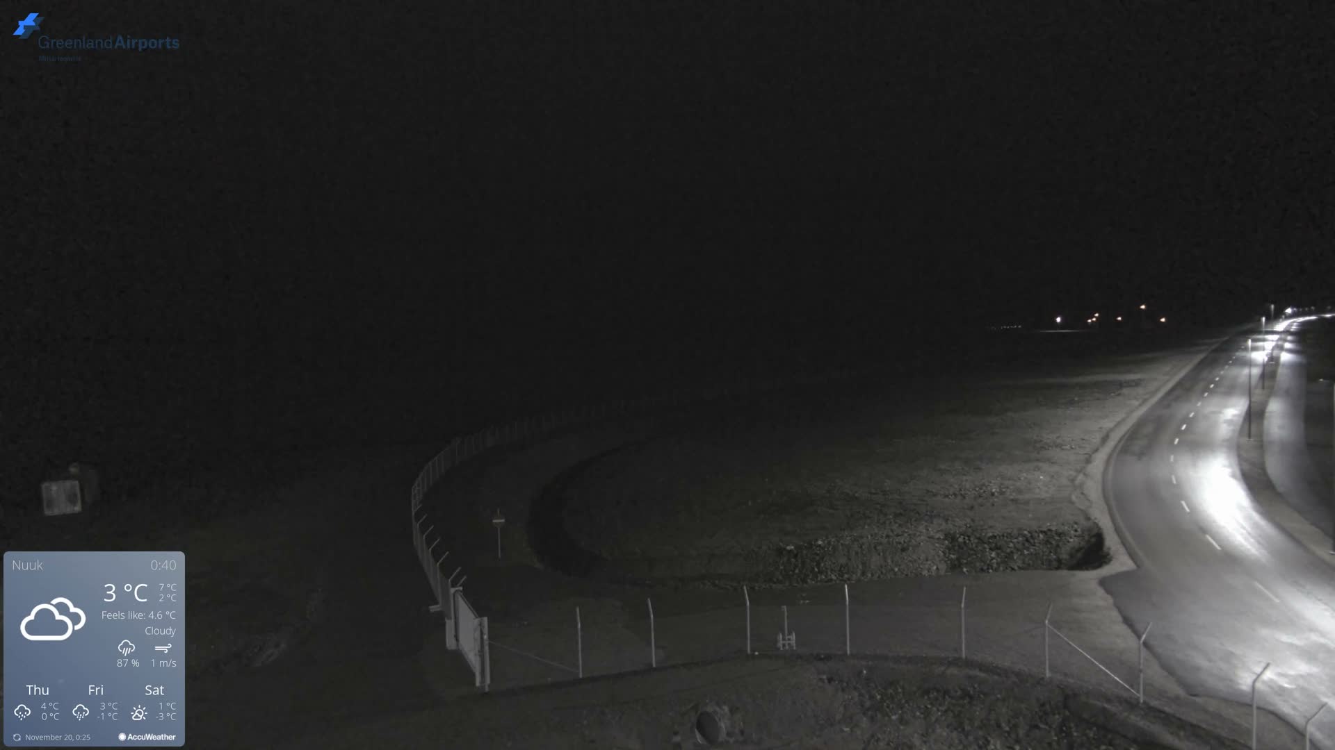 Nuuk Airport North Towards View Live Cam GOH / BGGH - Nuuk, Sermersooq, Greenland, Denmark