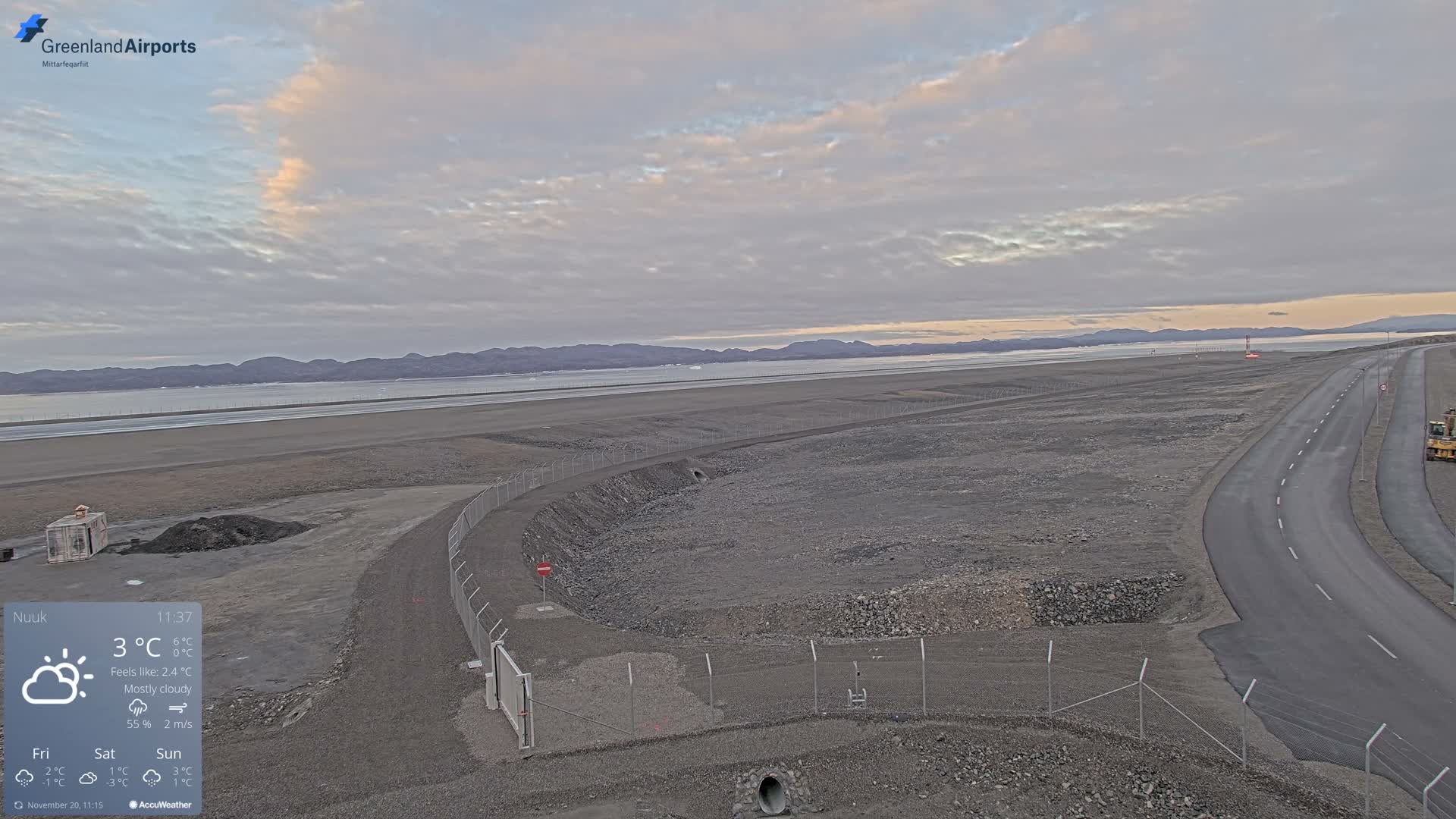 Nuuk Airport North Towards View Live Cam GOH / BGGH - Nuuk, Sermersooq, Greenland, Denmark