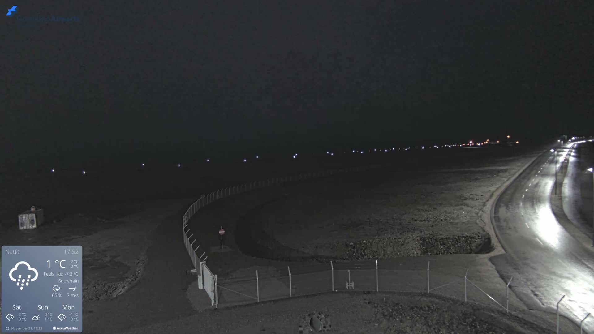 Nuuk Airport North Towards View Live Cam GOH / BGGH - Nuuk, Sermersooq, Greenland, Denmark