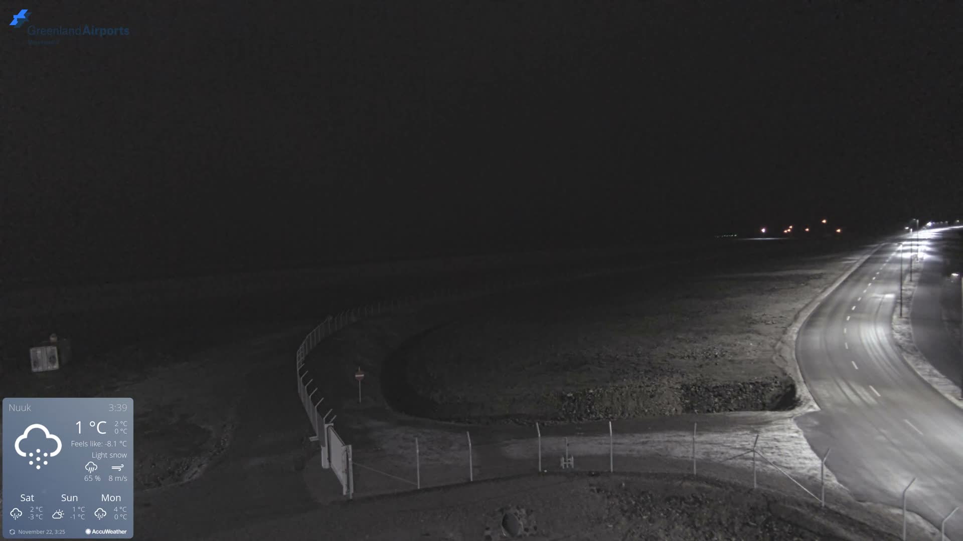 Nuuk Airport North Towards View Live Cam GOH / BGGH - Nuuk, Sermersooq, Greenland, Denmark