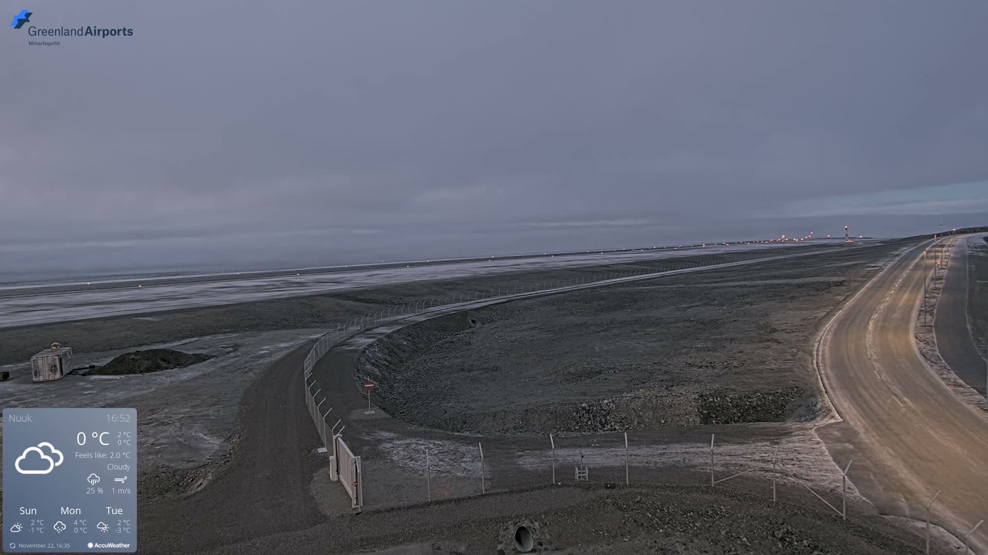 Nuuk Airport North Towards View Live Cam GOH / BGGH - Nuuk, Sermersooq, Greenland, Denmark