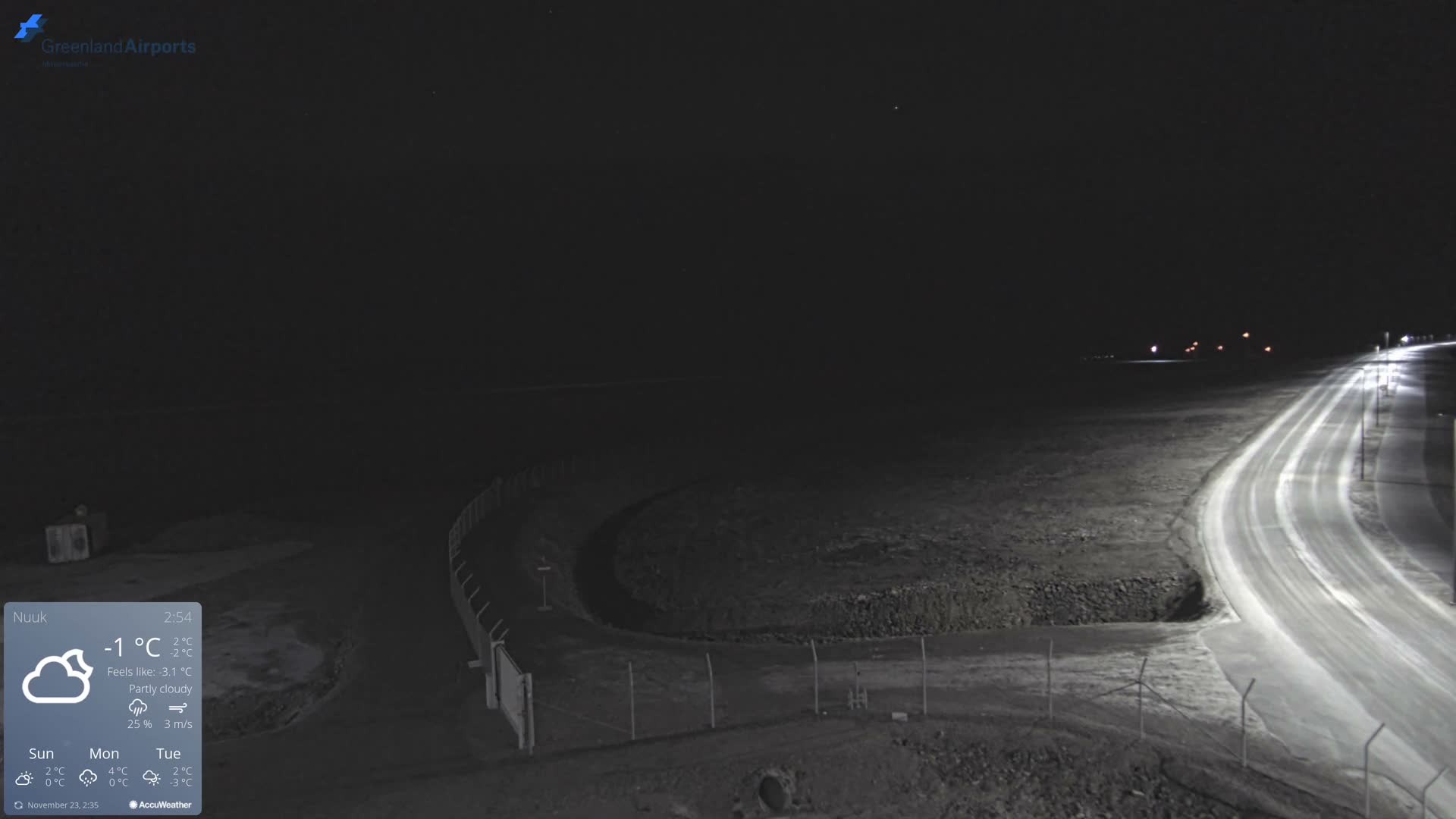 Nuuk Airport North Towards View Live Cam GOH / BGGH - Nuuk, Sermersooq, Greenland, Denmark