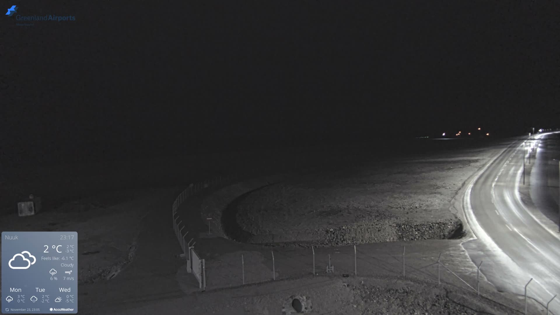 Nuuk Airport North Towards View Live Cam GOH / BGGH - Nuuk, Sermersooq, Greenland, Denmark