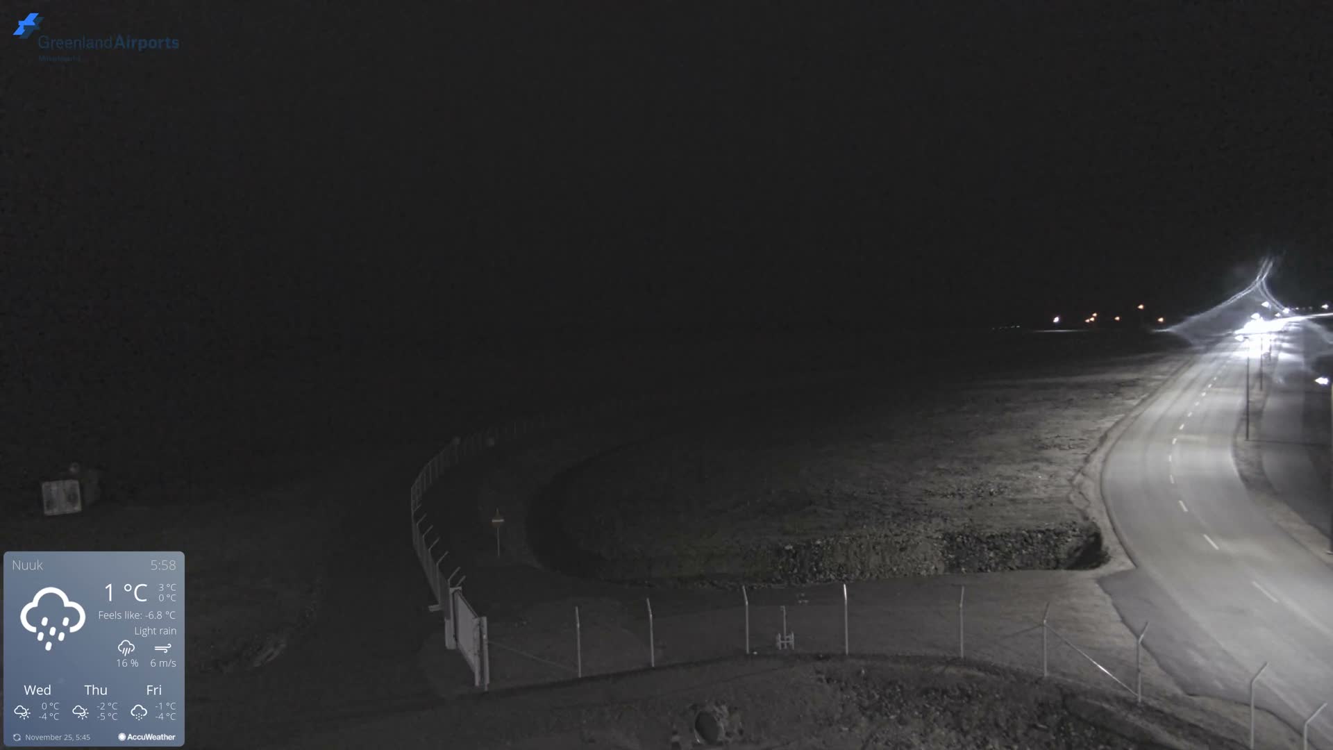 Nuuk Airport North Towards View Live Cam GOH / BGGH - Nuuk, Sermersooq, Greenland, Denmark