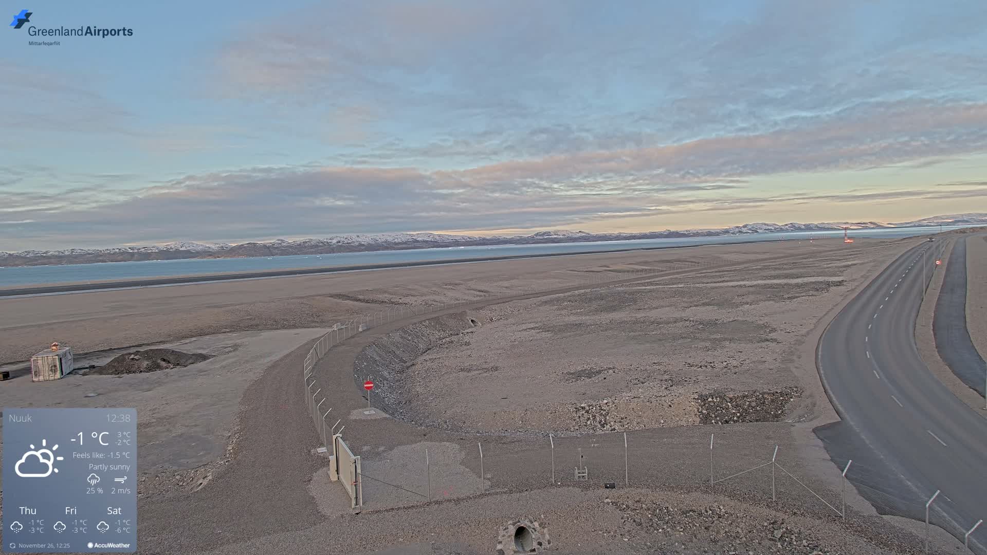 Nuuk Airport North Towards View Live Cam GOH / BGGH - Nuuk, Sermersooq, Greenland, Denmark