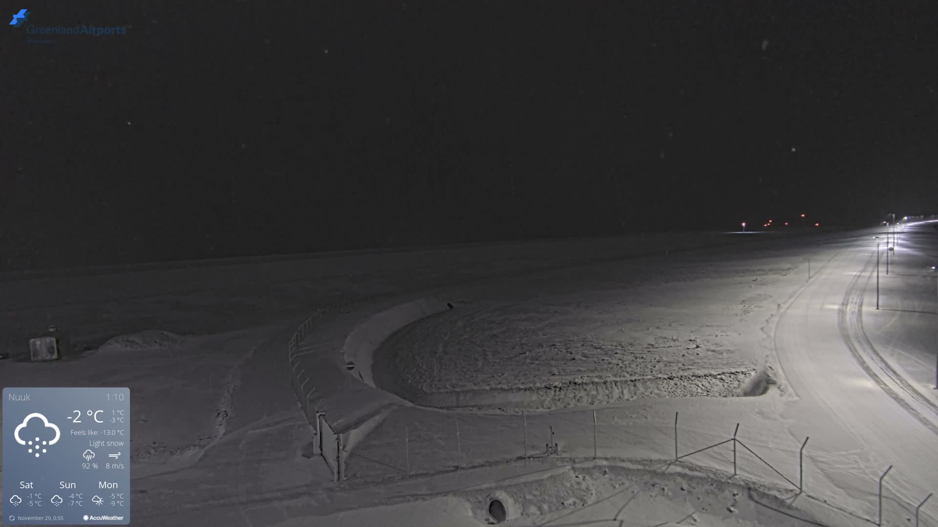 Nuuk Airport North Towards View Live Cam GOH / BGGH - Nuuk, Sermersooq, Greenland, Denmark