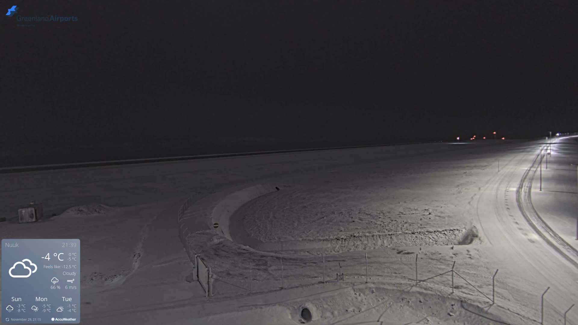 Nuuk Airport North Towards View Live Cam GOH / BGGH - Nuuk, Sermersooq, Greenland, Denmark