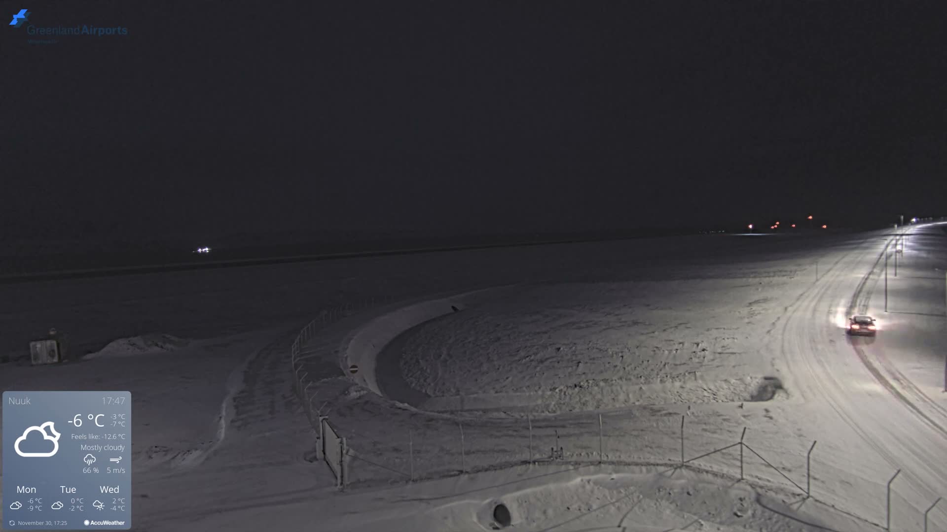 Nuuk Airport North Towards View Live Cam GOH / BGGH - Nuuk, Sermersooq, Greenland, Denmark