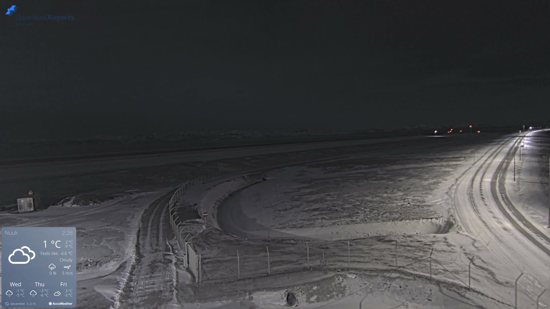 Nuuk Airport North Towards View Live Cam GOH / BGGH - Nuuk, Sermersooq, Greenland, Denmark