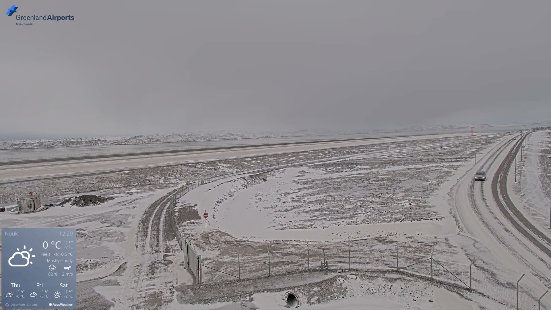 Nuuk Airport North Towards View Live Cam GOH / BGGH - Nuuk, Sermersooq, Greenland, Denmark