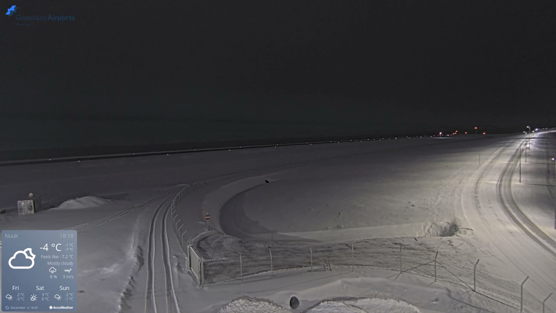 Nuuk Airport North Towards View Live Cam GOH / BGGH - Nuuk, Sermersooq, Greenland, Denmark