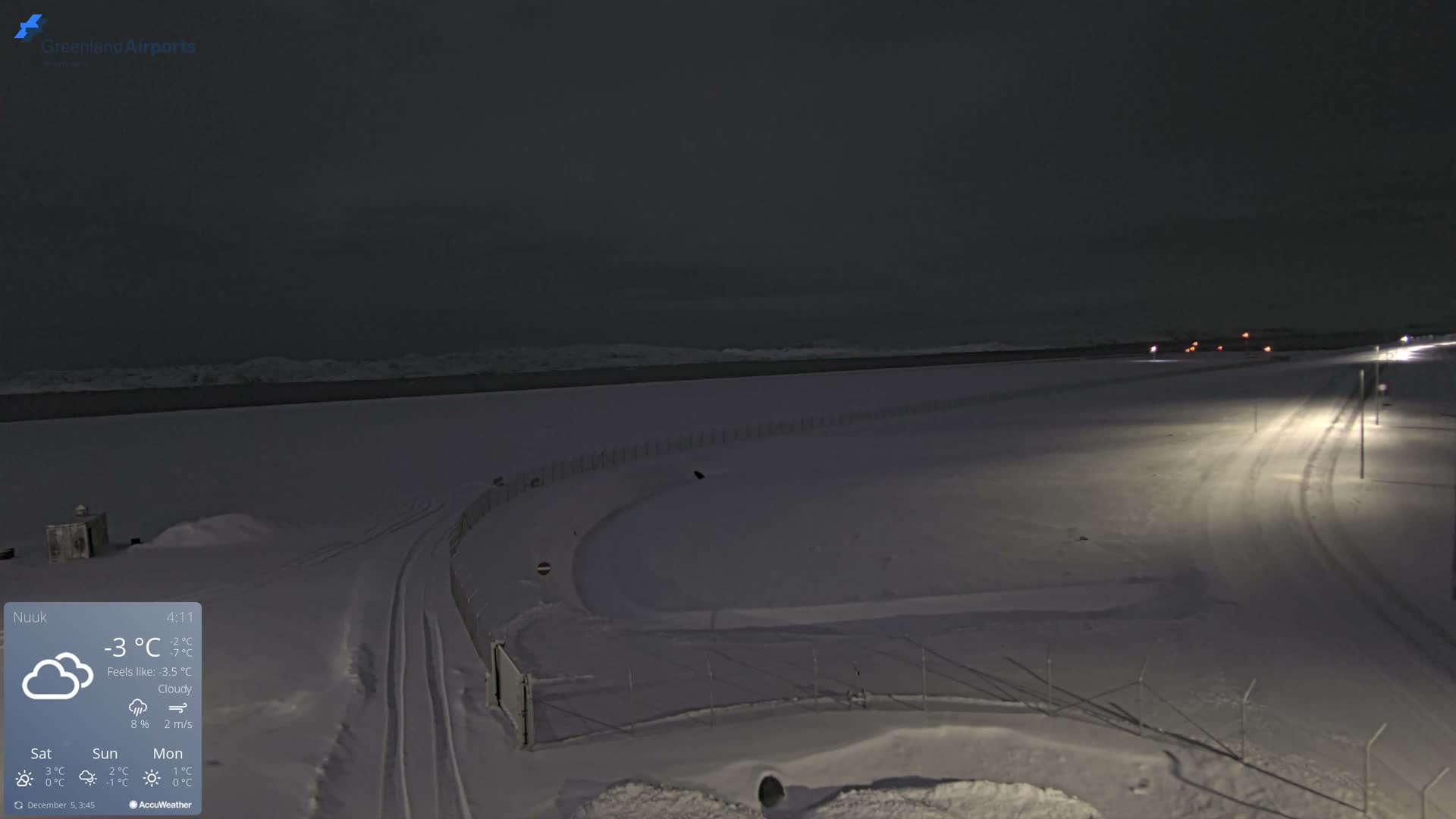 Nuuk Airport North Towards View Live Cam GOH / BGGH - Nuuk, Sermersooq, Greenland, Denmark