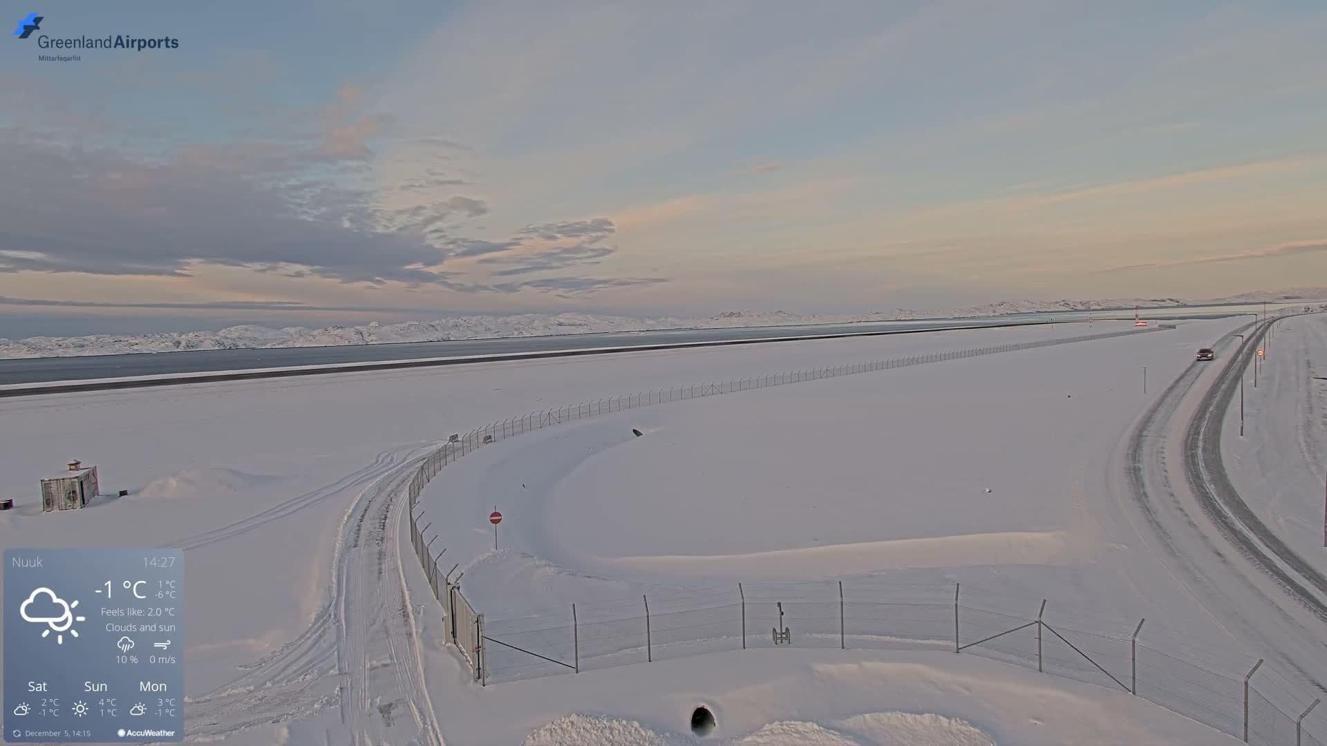Nuuk Airport North Towards View Live Cam GOH / BGGH - Nuuk, Sermersooq, Greenland, Denmark