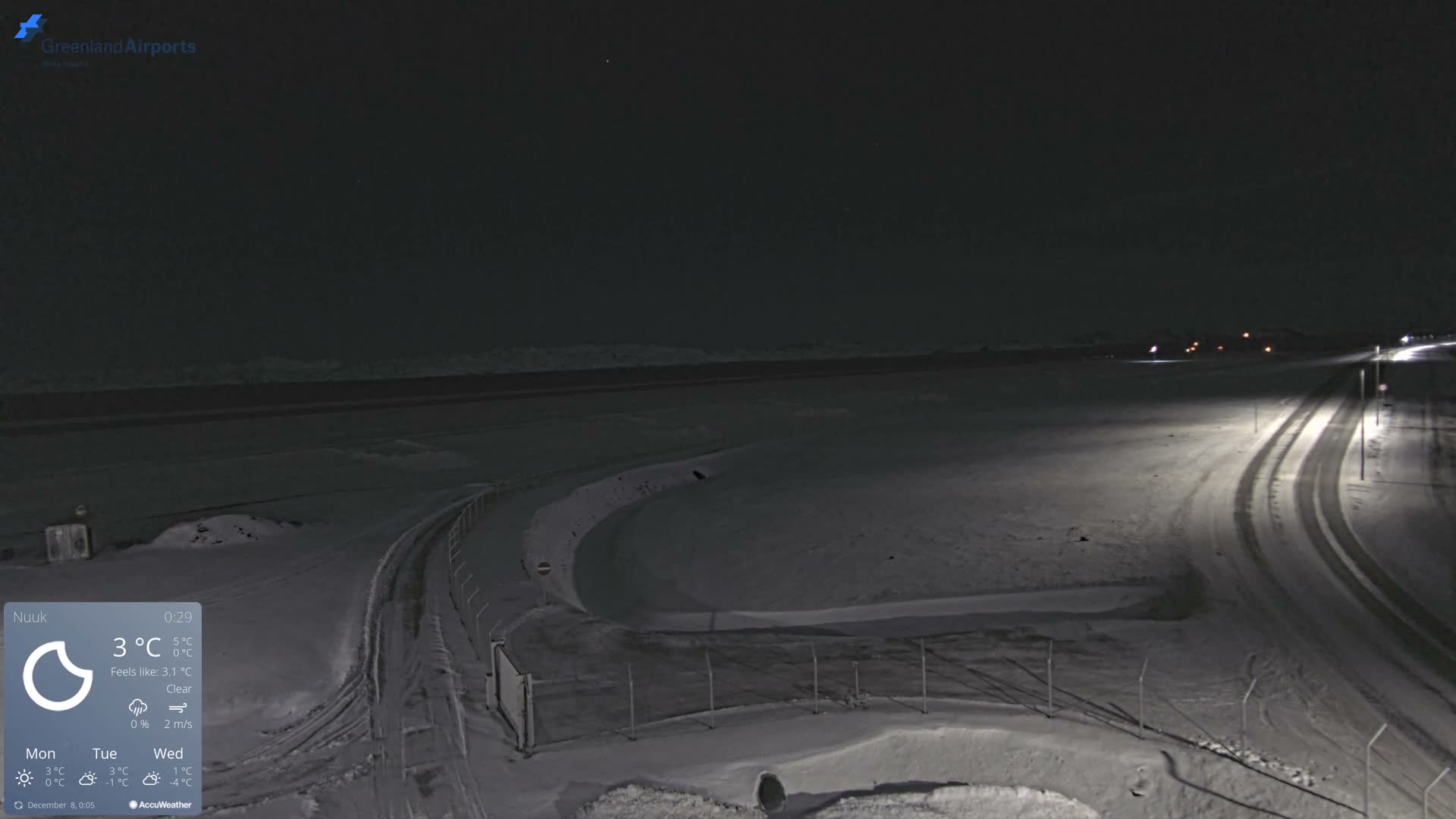 Nuuk Airport North Towards View Live Cam GOH / BGGH - Nuuk, Sermersooq, Greenland, Denmark