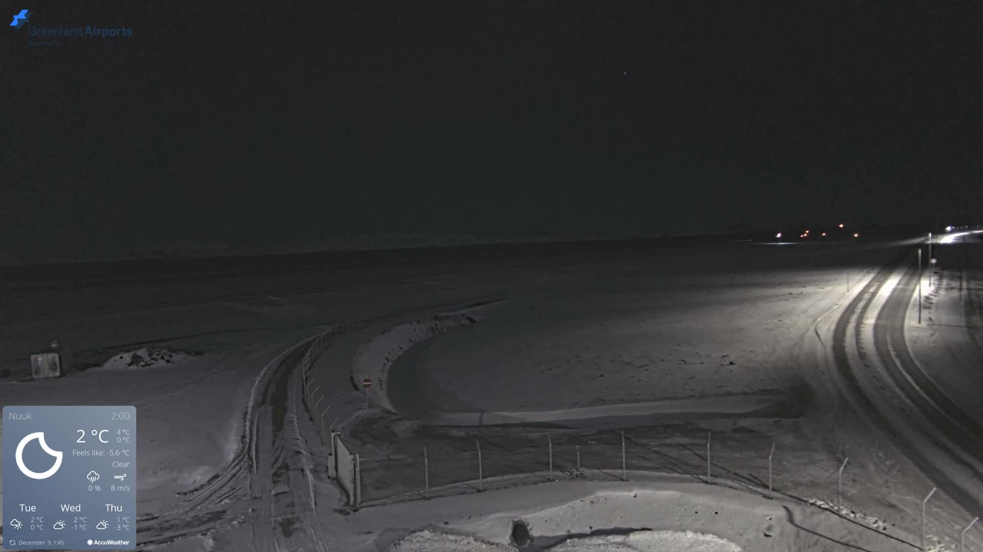 Nuuk Airport North Towards View Live Cam GOH / BGGH - Nuuk, Sermersooq, Greenland, Denmark