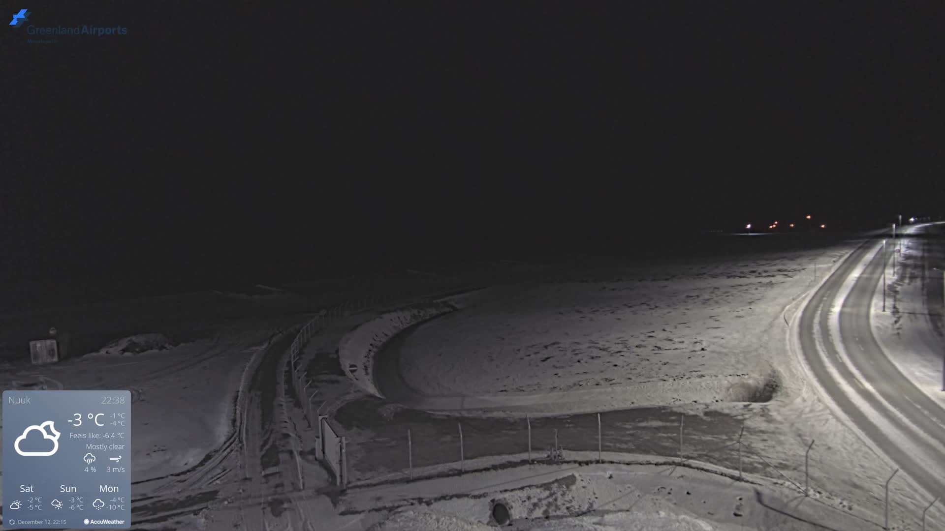 Nuuk Airport North Towards View Live Cam GOH / BGGH - Nuuk, Sermersooq, Greenland, Denmark