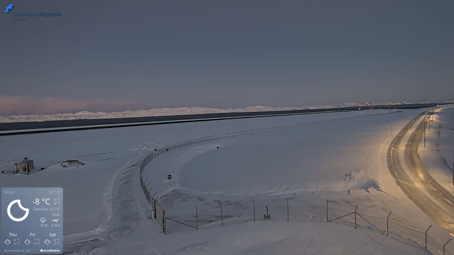 Nuuk Airport North Towards View Live Cam GOH / BGGH - Nuuk, Sermersooq, Greenland, Denmark