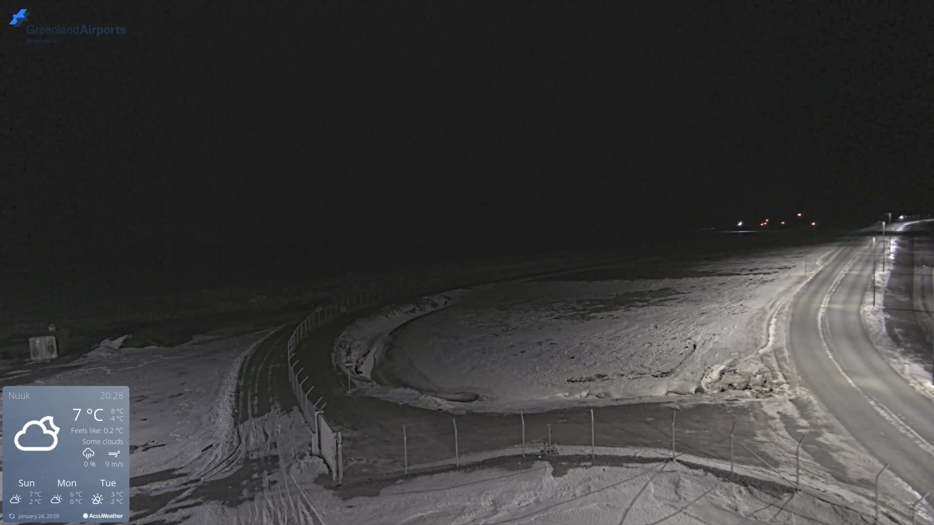 Nuuk Airport North Towards View Live Cam GOH / BGGH - Nuuk, Sermersooq, Greenland, Denmark