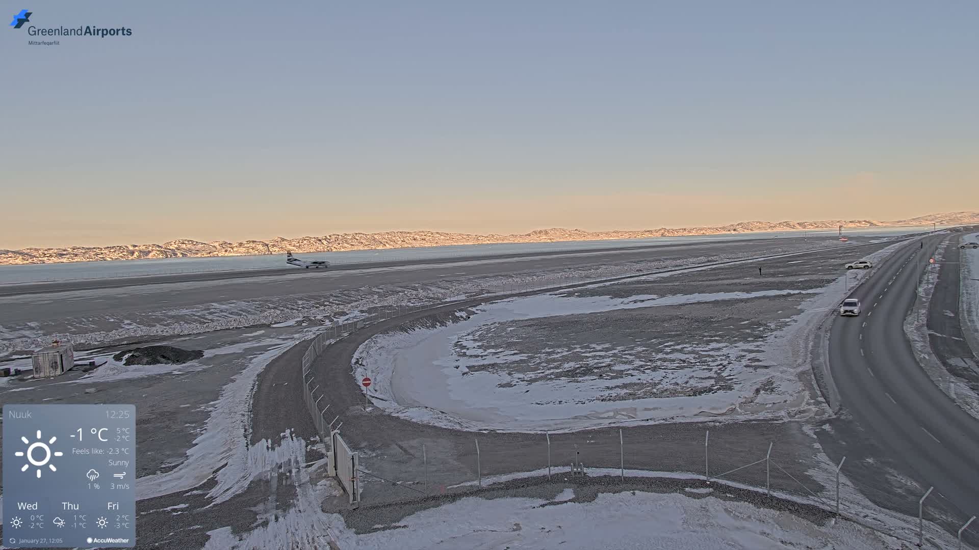 Nuuk Airport North Towards View Live Cam GOH / BGGH - Nuuk, Sermersooq, Greenland, Denmark