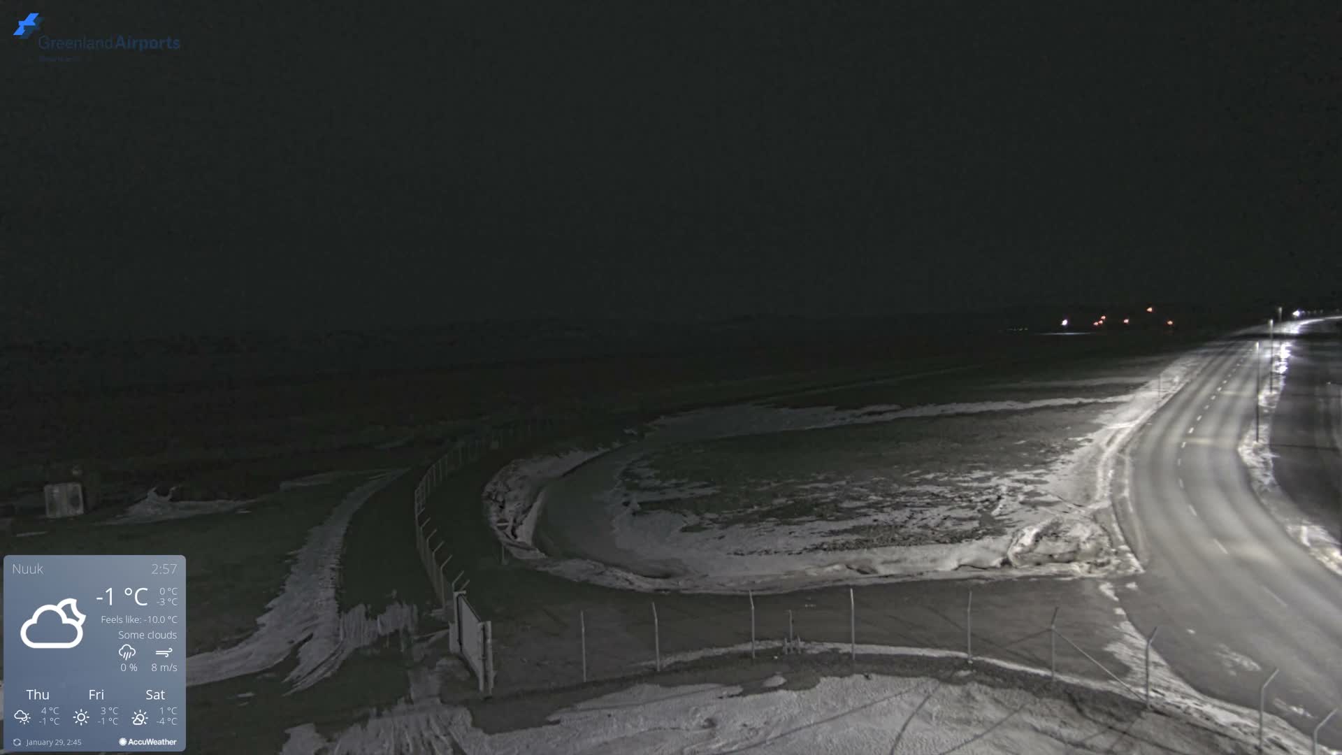 Nuuk Airport North Towards View Live Cam GOH / BGGH - Nuuk, Sermersooq, Greenland, Denmark