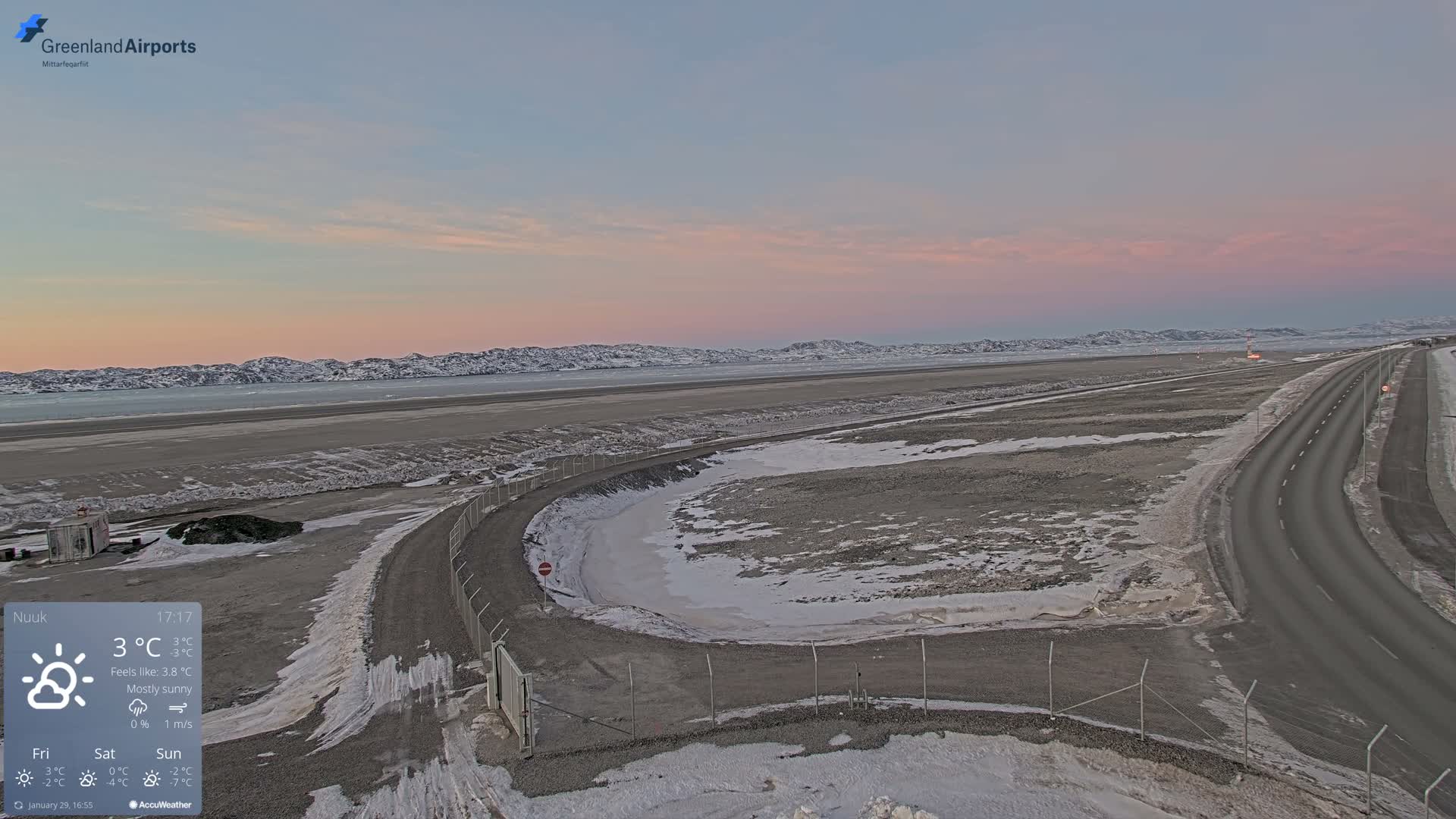 Nuuk Airport North Towards View Live Cam GOH / BGGH - Nuuk, Sermersooq, Greenland, Denmark