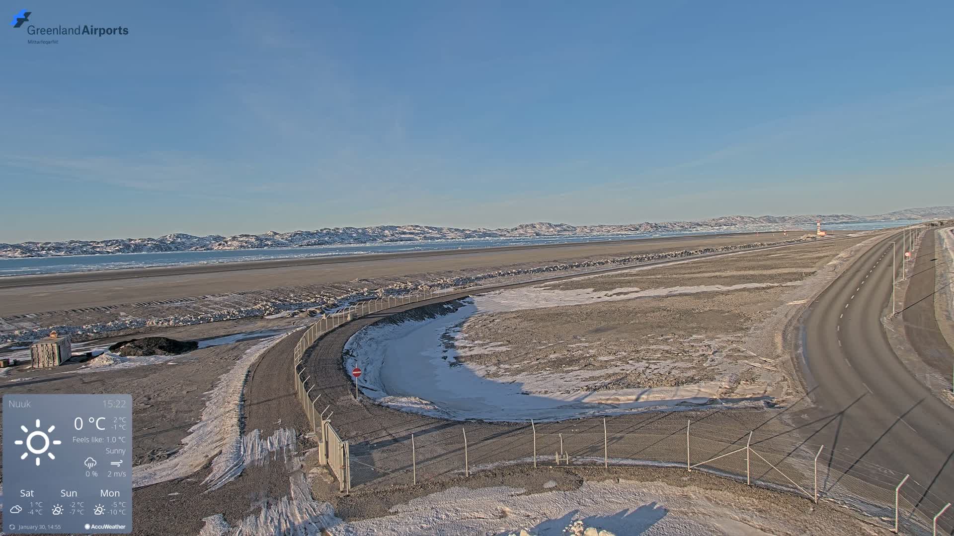 Nuuk Airport North Towards View Live Cam GOH / BGGH - Nuuk, Sermersooq, Greenland, Denmark