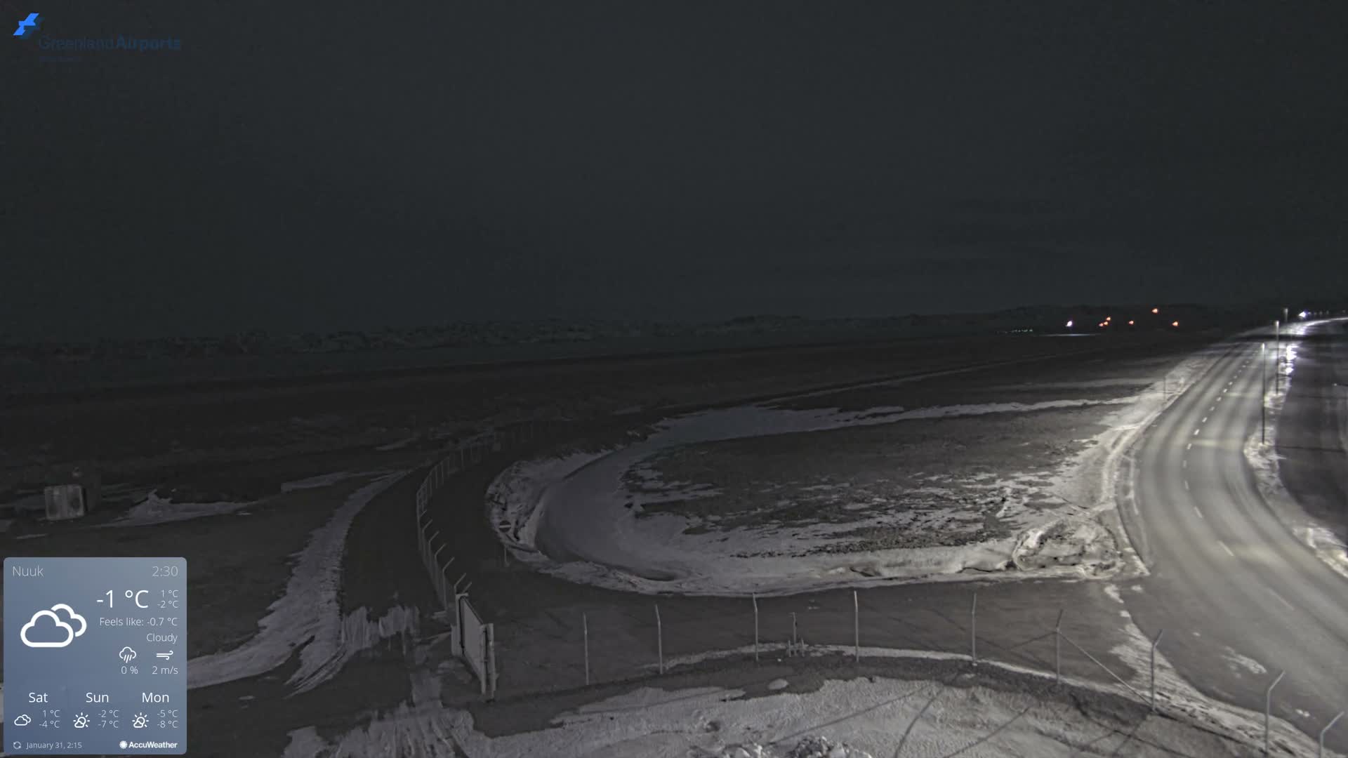 Nuuk Airport North Towards View Live Cam GOH / BGGH - Nuuk, Sermersooq, Greenland, Denmark