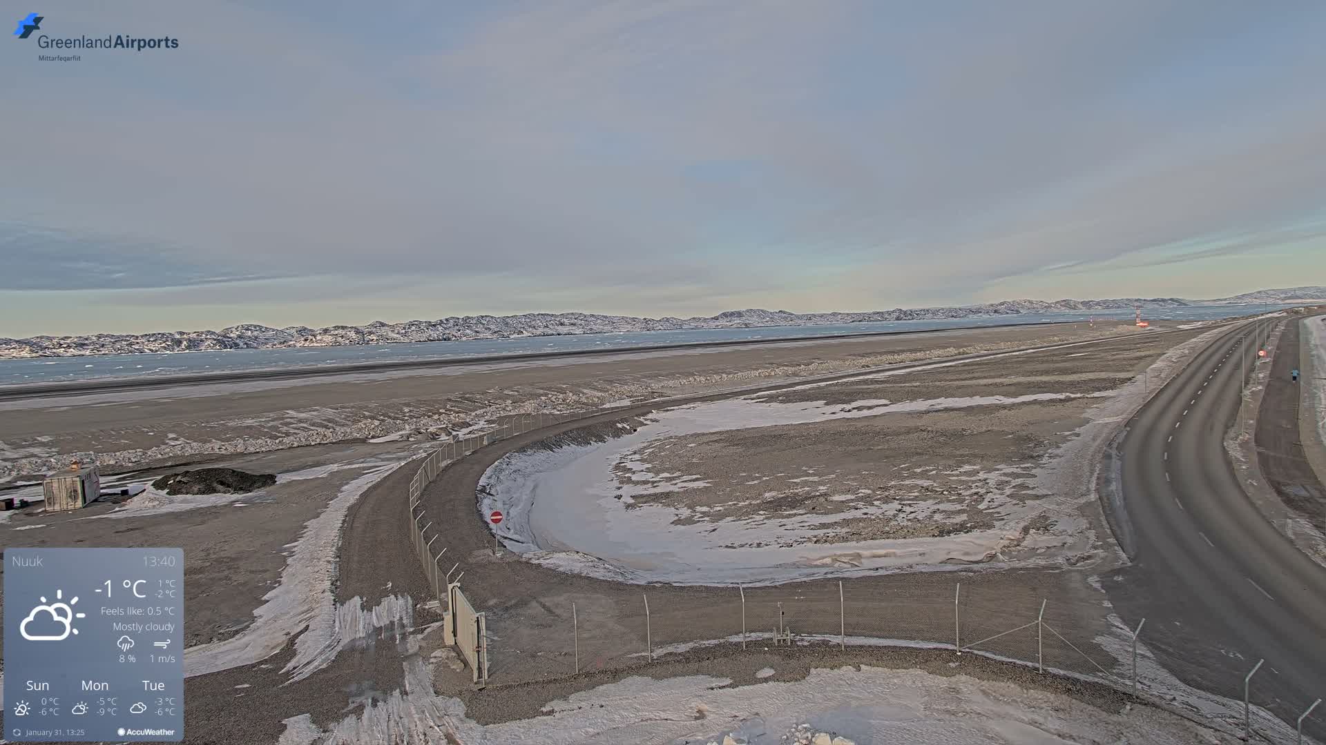 Nuuk Airport North Towards View Live Cam GOH / BGGH - Nuuk, Sermersooq, Greenland, Denmark