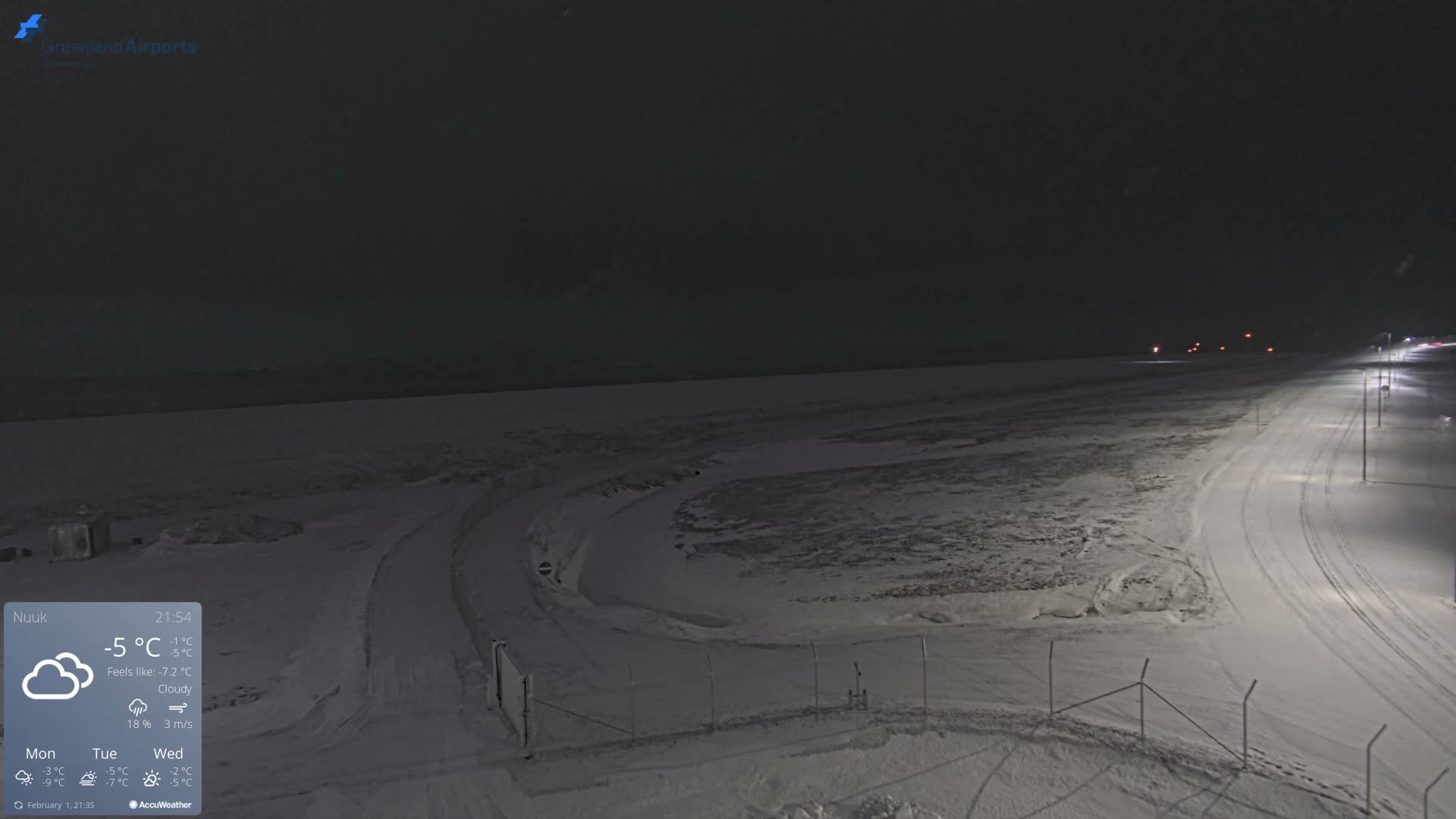 Nuuk Airport North Towards View Live Cam GOH / BGGH - Nuuk, Sermersooq, Greenland, Denmark