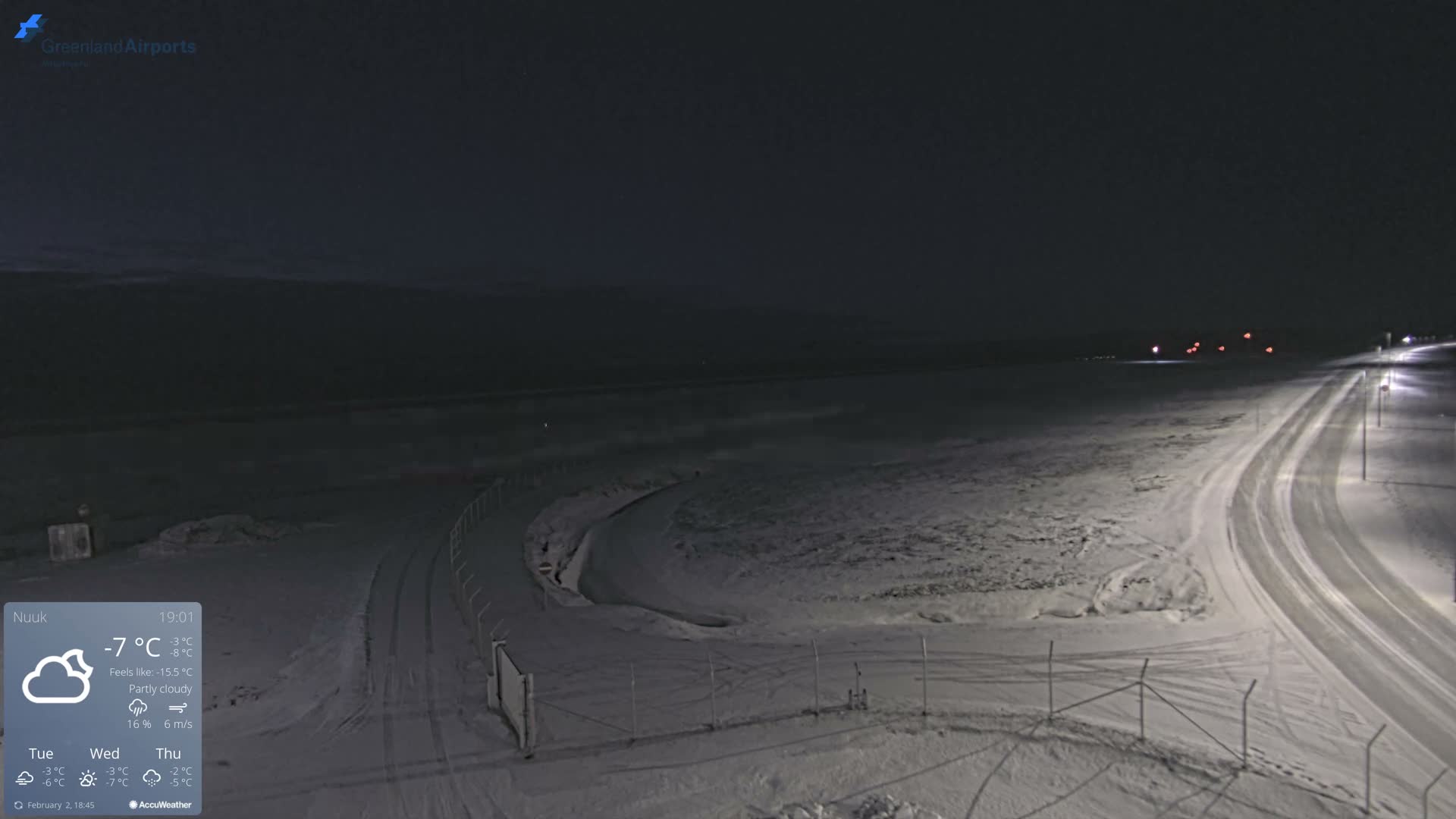 Nuuk Airport North Towards View Live Cam GOH / BGGH - Nuuk, Sermersooq, Greenland, Denmark