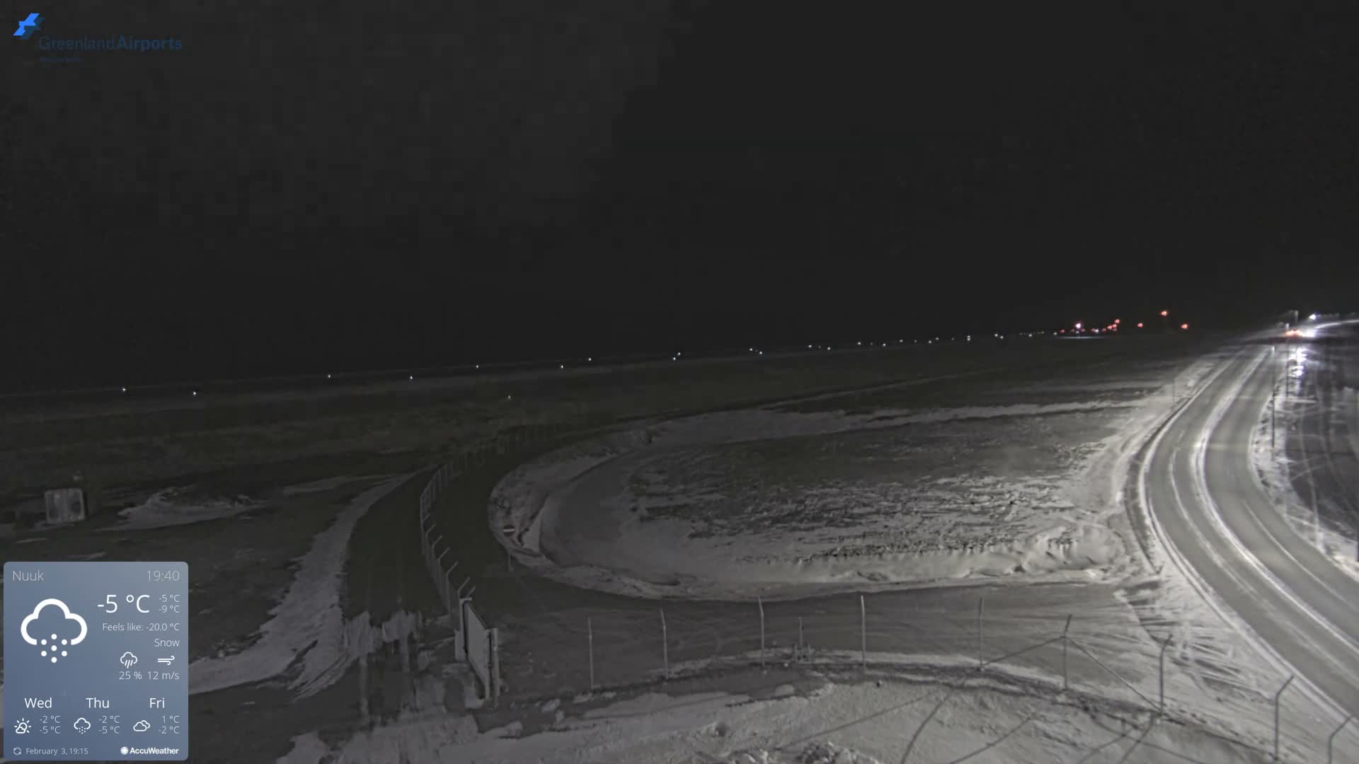 Nuuk Airport North Towards View Live Cam GOH / BGGH - Nuuk, Sermersooq, Greenland, Denmark