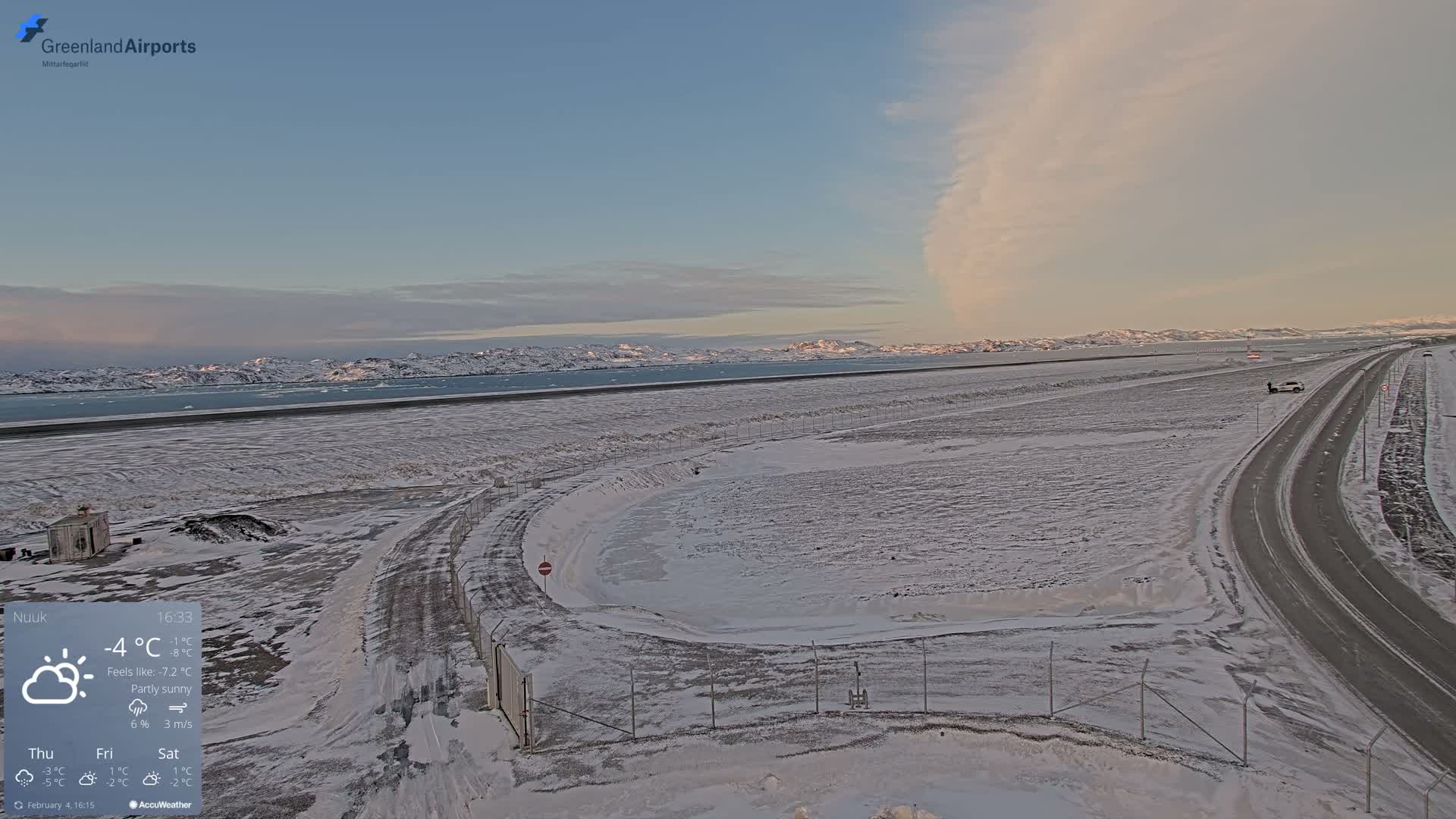 Nuuk Airport North Towards View Live Cam GOH / BGGH - Nuuk, Sermersooq, Greenland, Denmark