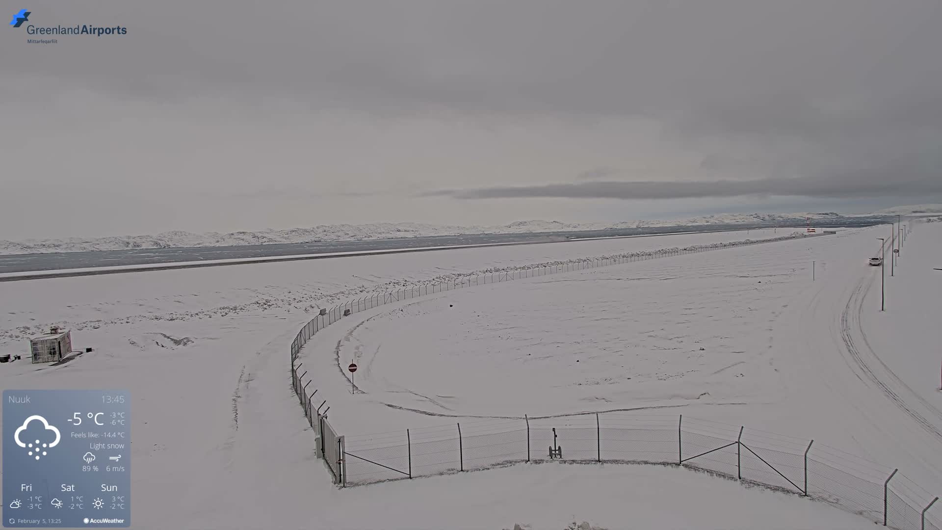 Nuuk Airport North Towards View Live Cam GOH / BGGH - Nuuk, Sermersooq, Greenland, Denmark