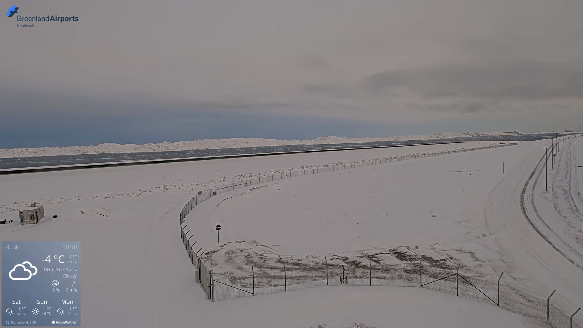 Nuuk Airport North Towards View Live Cam GOH / BGGH - Nuuk, Sermersooq, Greenland, Denmark