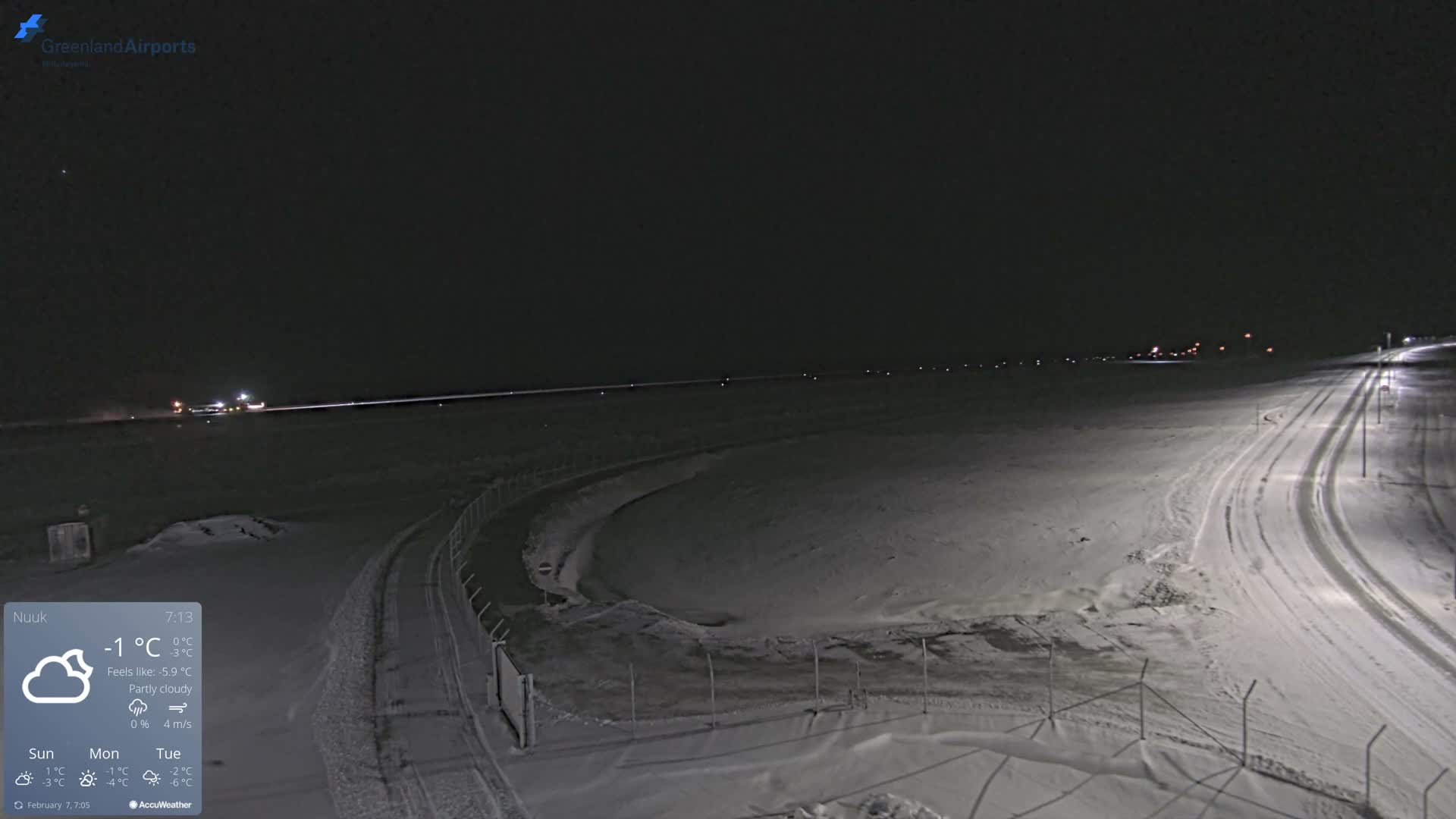 Nuuk Airport North Towards View Live Cam GOH / BGGH - Nuuk, Sermersooq, Greenland, Denmark