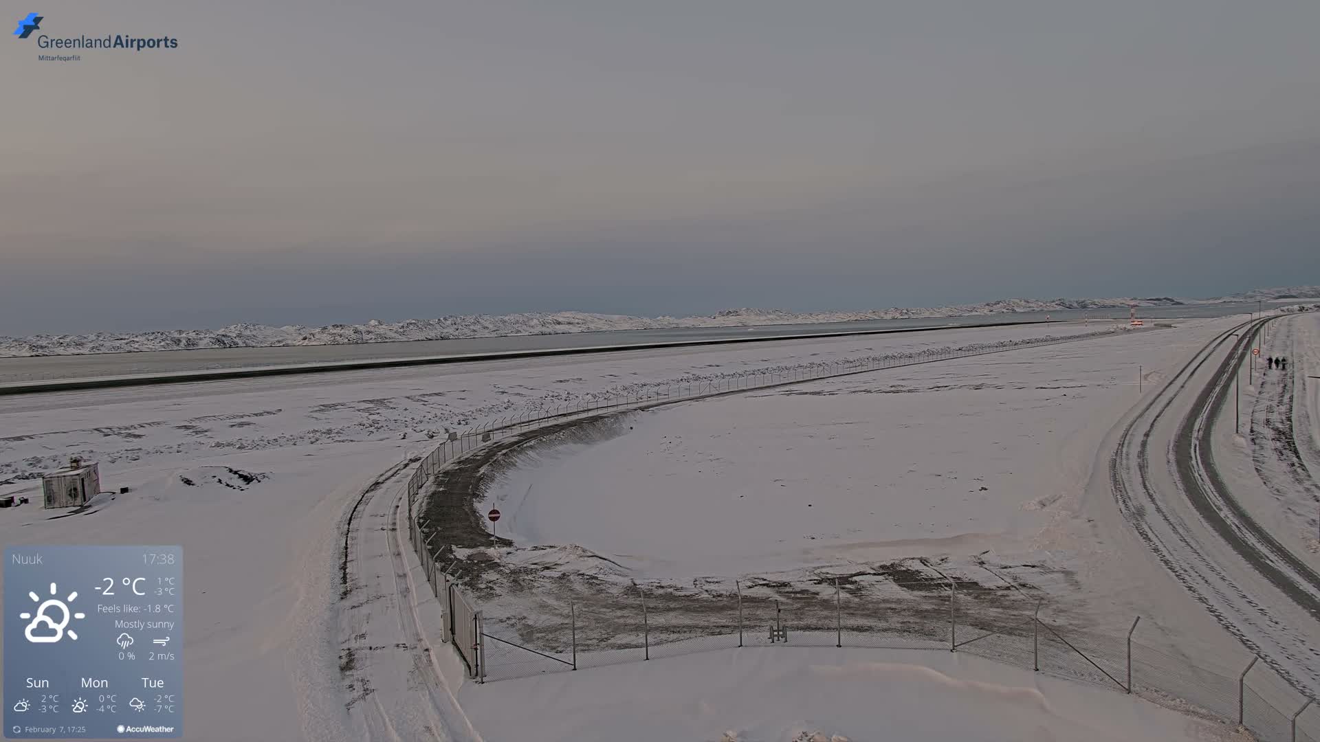 Nuuk Airport North Towards View Live Cam GOH / BGGH - Nuuk, Sermersooq, Greenland, Denmark