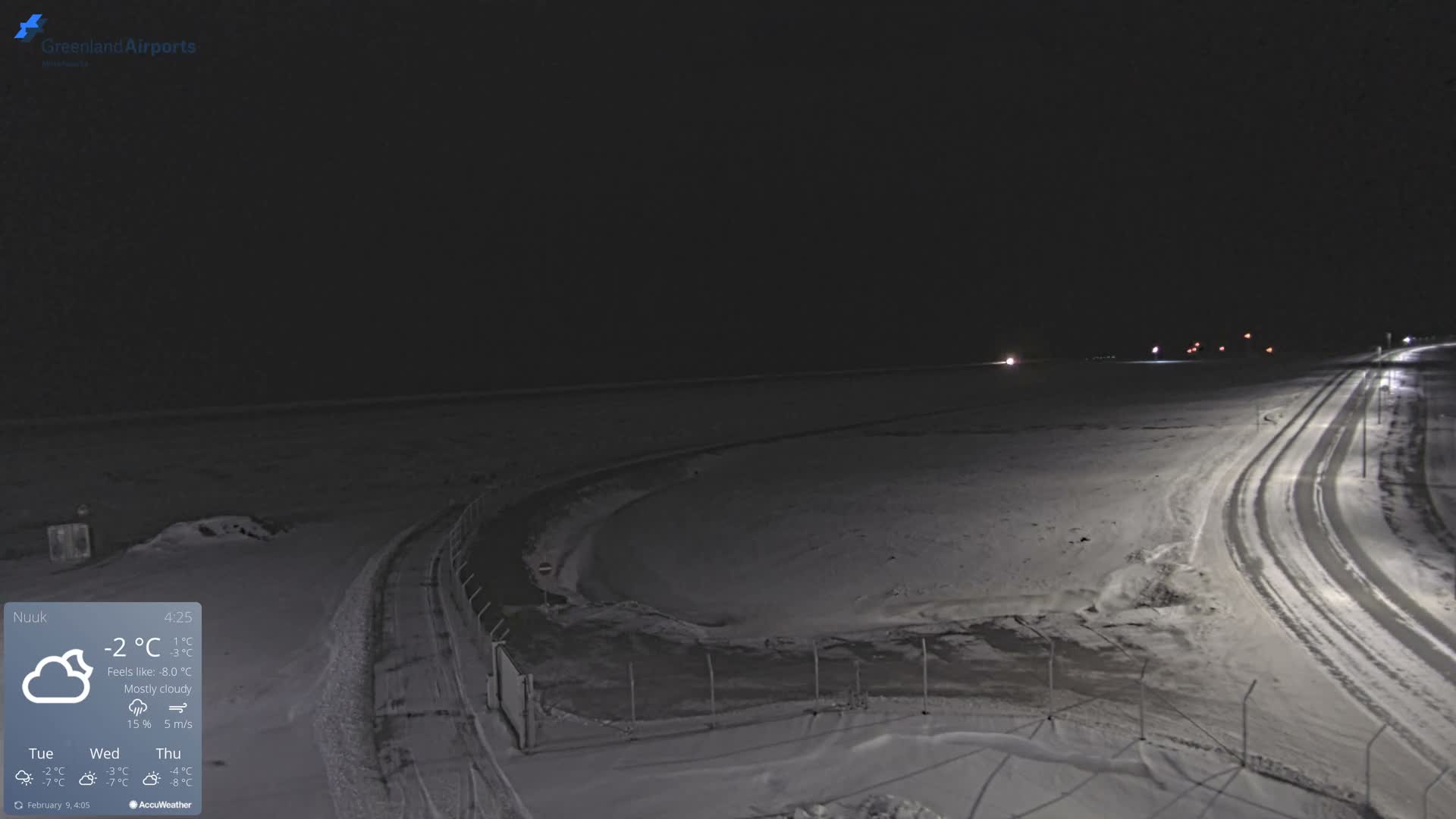 Nuuk Airport North Towards View Live Cam GOH / BGGH - Nuuk, Sermersooq, Greenland, Denmark