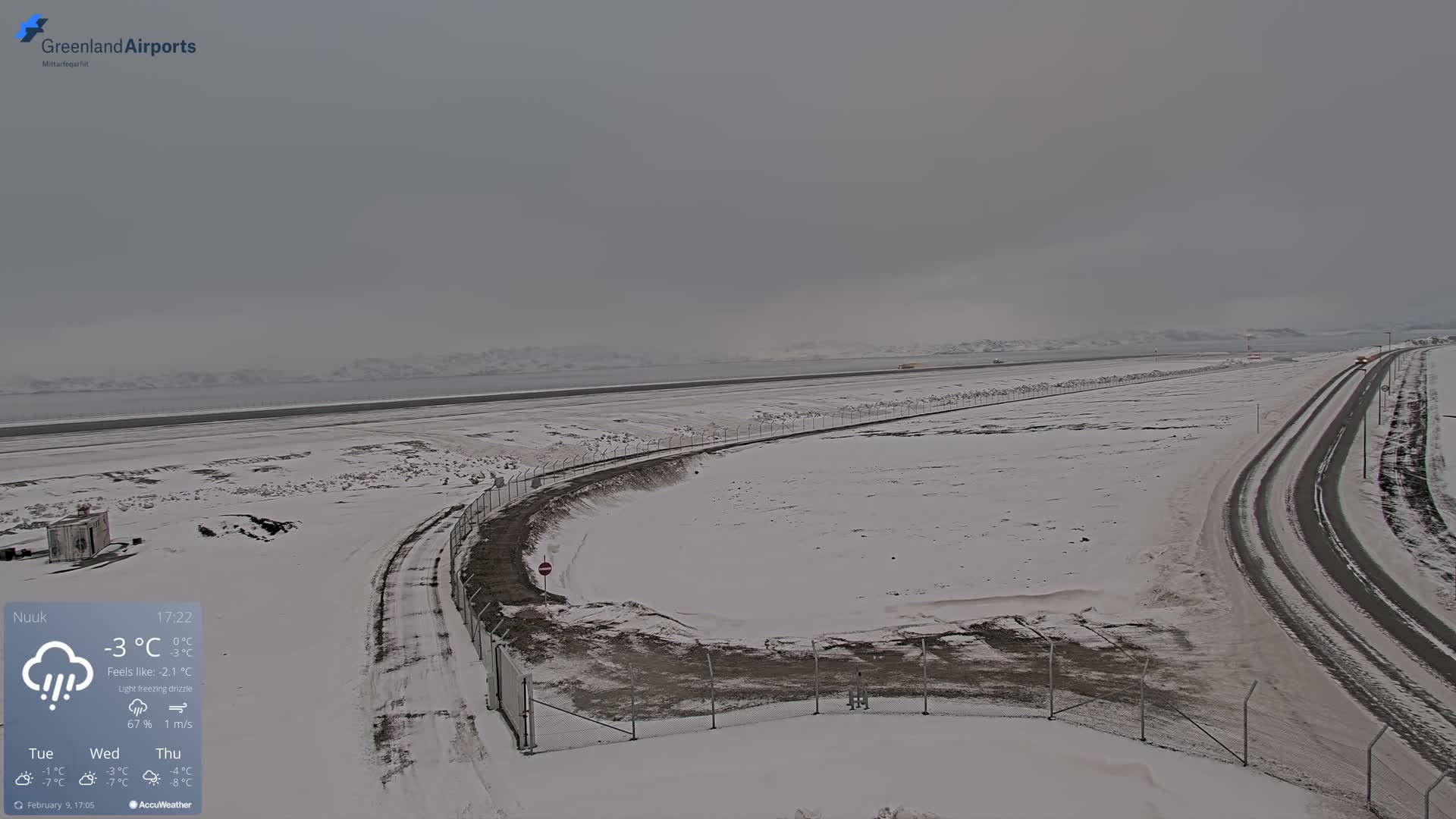 Nuuk Airport North Towards View Live Cam GOH / BGGH - Nuuk, Sermersooq, Greenland, Denmark