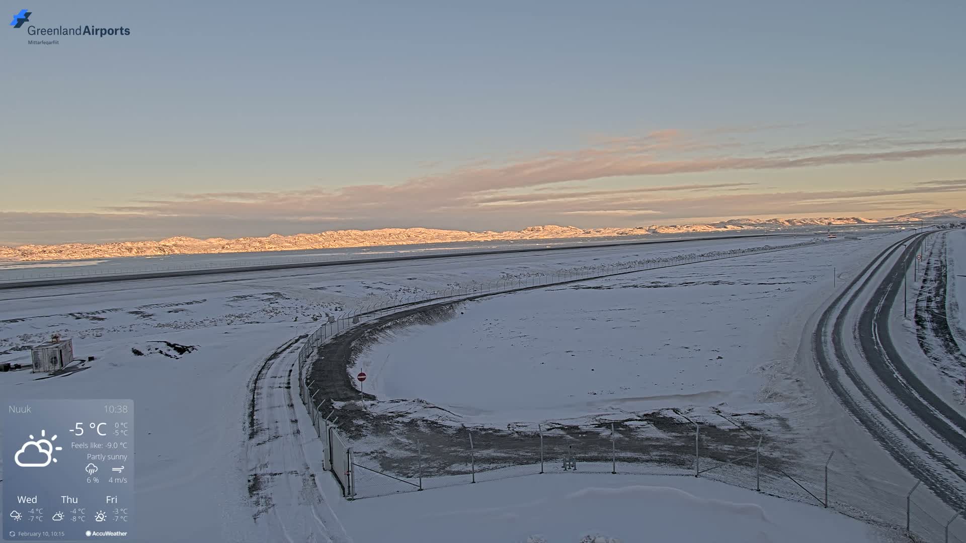 Nuuk Airport North Towards View Live Cam GOH / BGGH - Nuuk, Sermersooq, Greenland, Denmark