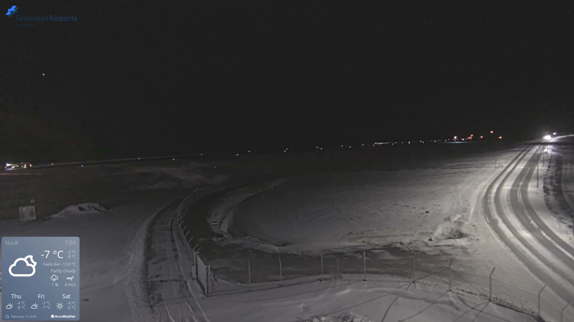 Nuuk Airport North Towards View Live Cam GOH / BGGH - Nuuk, Sermersooq, Greenland, Denmark