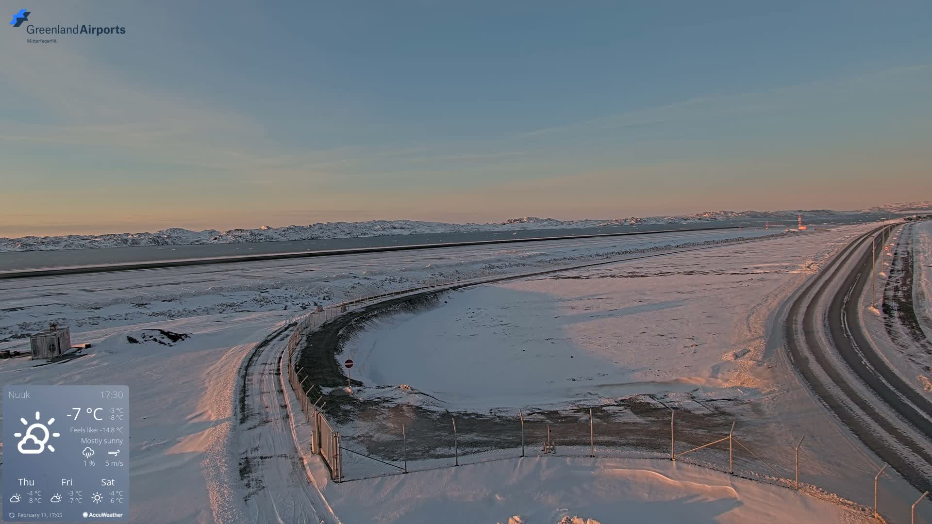 Nuuk Airport North Towards View Live Cam GOH / BGGH - Nuuk, Sermersooq, Greenland, Denmark