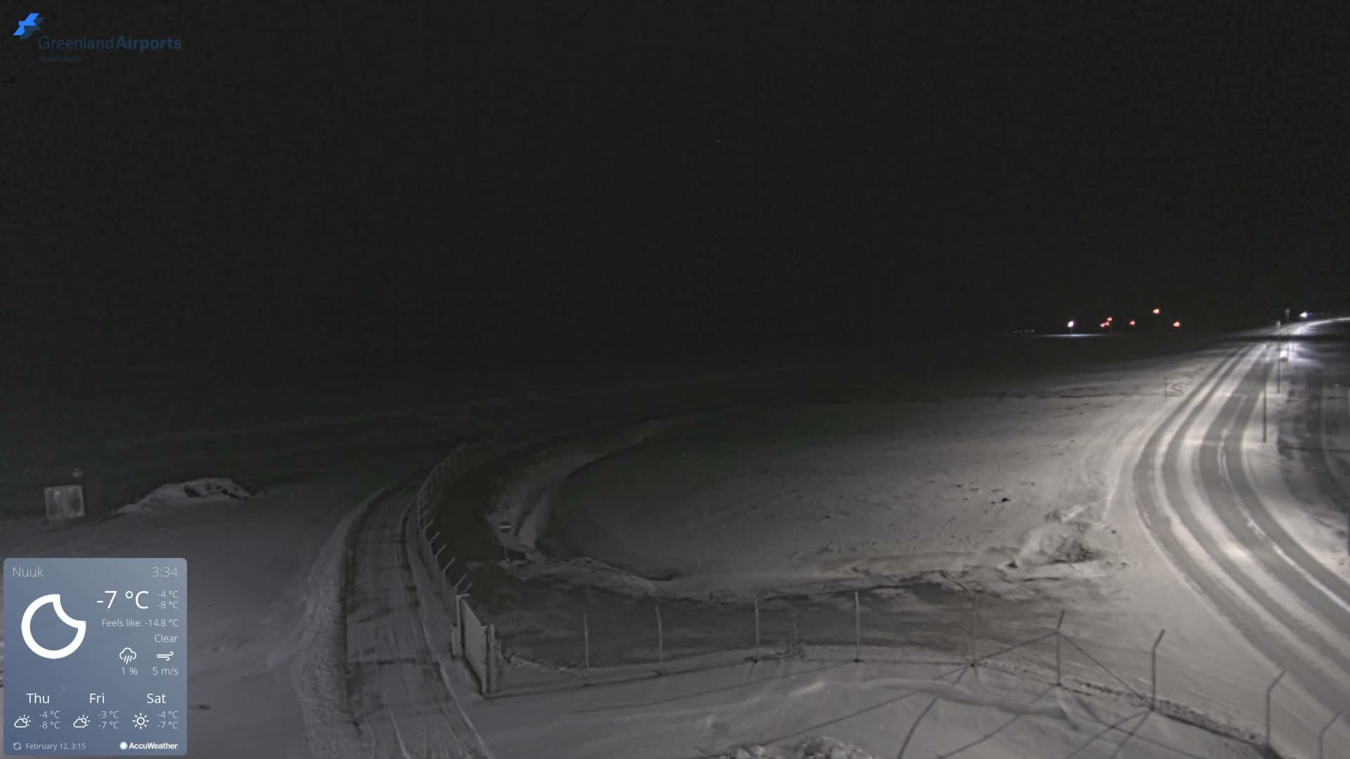 Nuuk Airport North Towards View Live Cam GOH / BGGH - Nuuk, Sermersooq, Greenland, Denmark