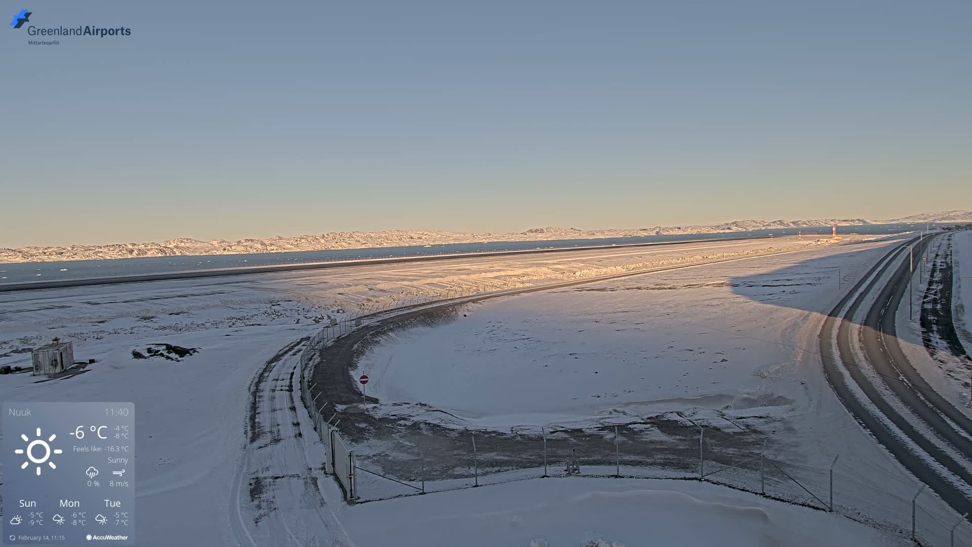 Nuuk Airport North Towards View Live Cam GOH / BGGH - Nuuk, Sermersooq, Greenland, Denmark